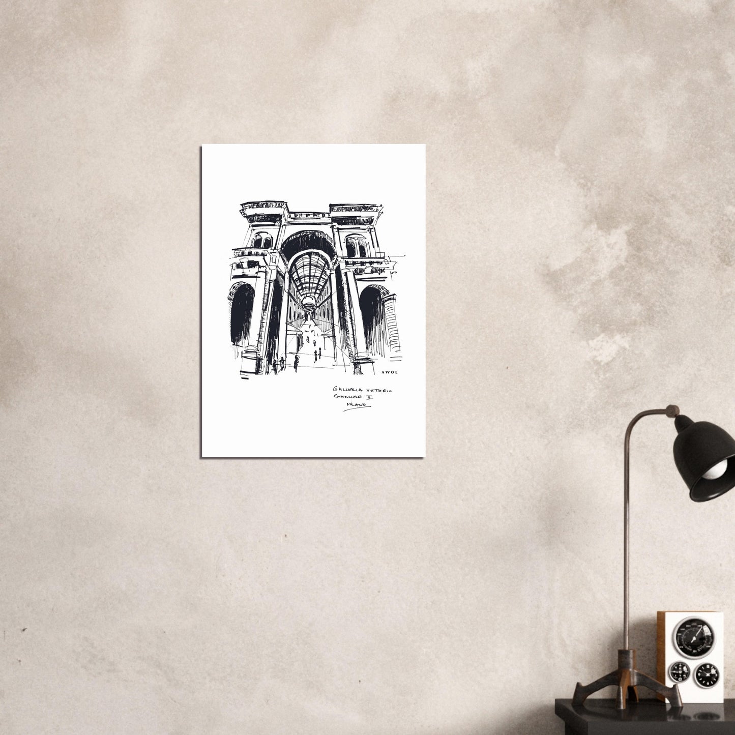 Milan City Art Print With Luxury Shopping Elegance: Poster Print