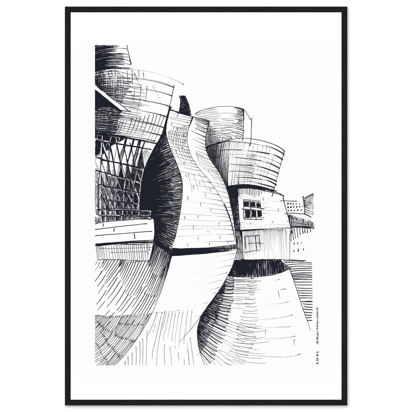 The Guggenheim Bilbao, Modern Architecture Masterpiece: Framed Art Print