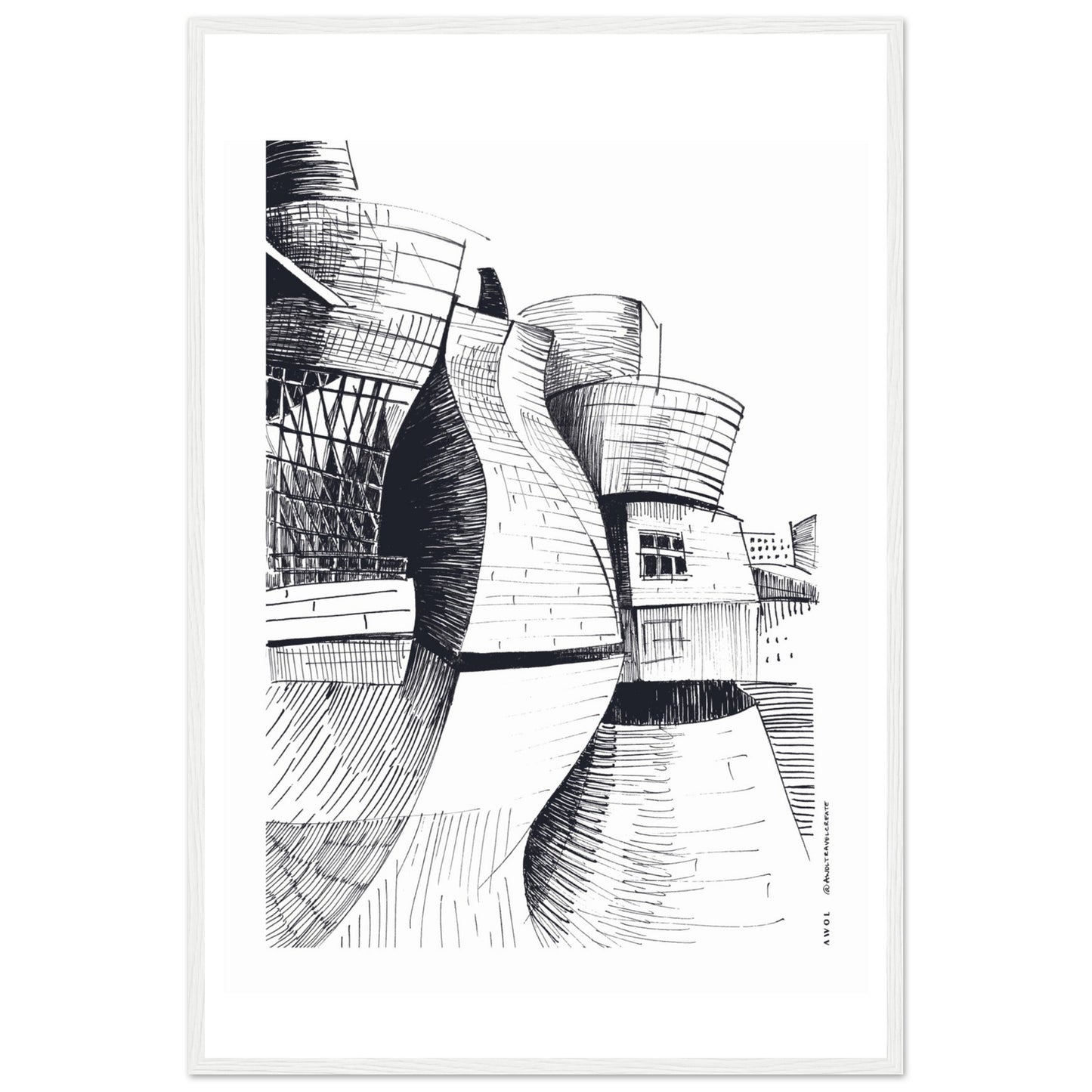 The Guggenheim Bilbao, Modern Architecture Masterpiece: Framed Art Print