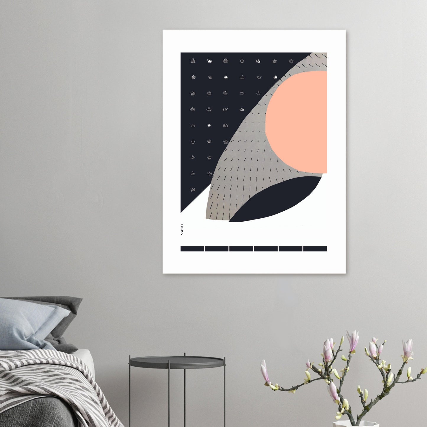 Minimalist Wall Art, Scandinavian Abstraction With Graphic Shapes: Poster Print