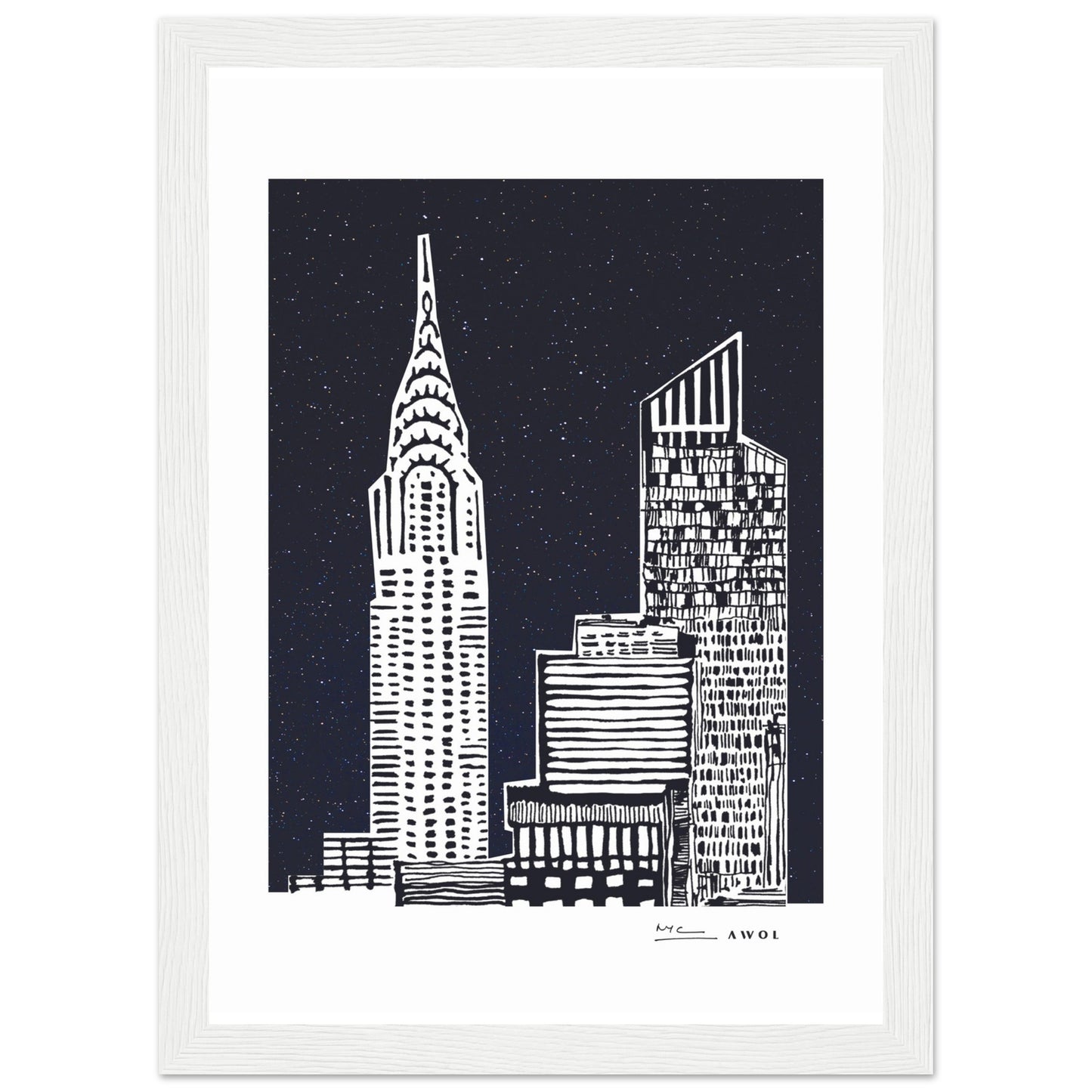 New York City At Night, Manhattan Abstraction: Framed Art Print
