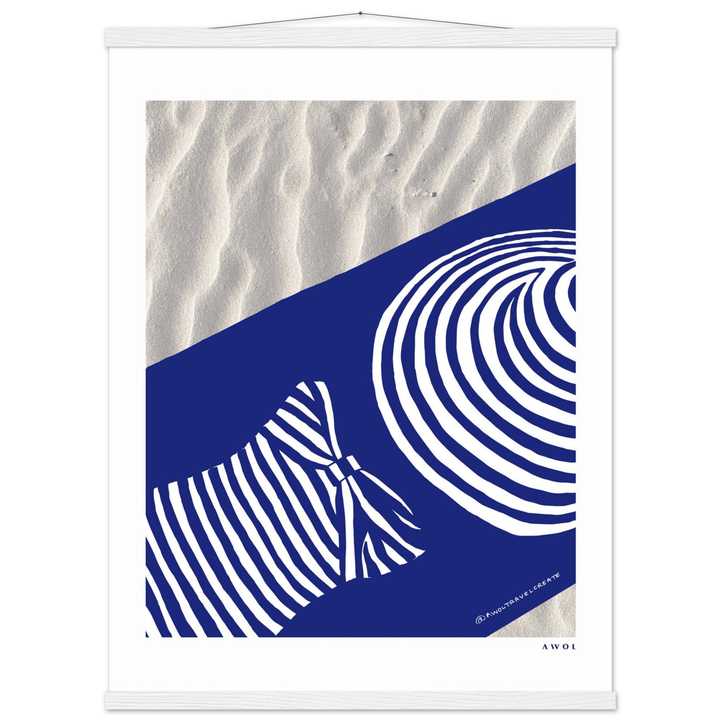 Woman In Oversized Hat And Stripes Sleeping On The Beach: Island Mood: Classic Matte Paper Poster with Hanger