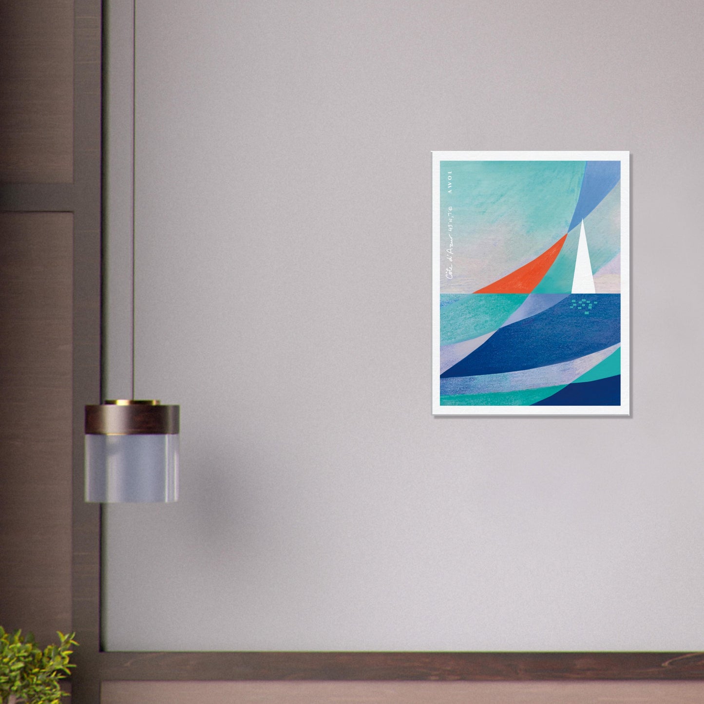 White Sailboat on The Mediterranean Sea: Blue Canvas Art Print