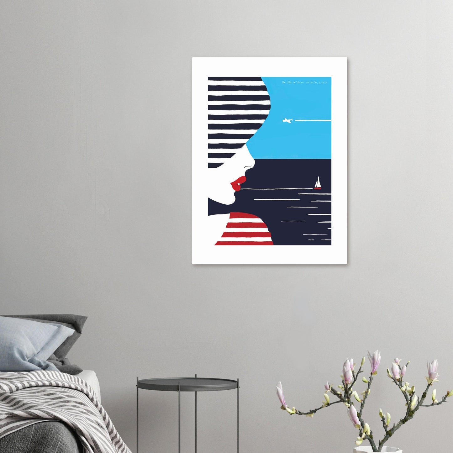Colourful Beach Portrait Of A Woman By The Sea: Aluminum Art Print