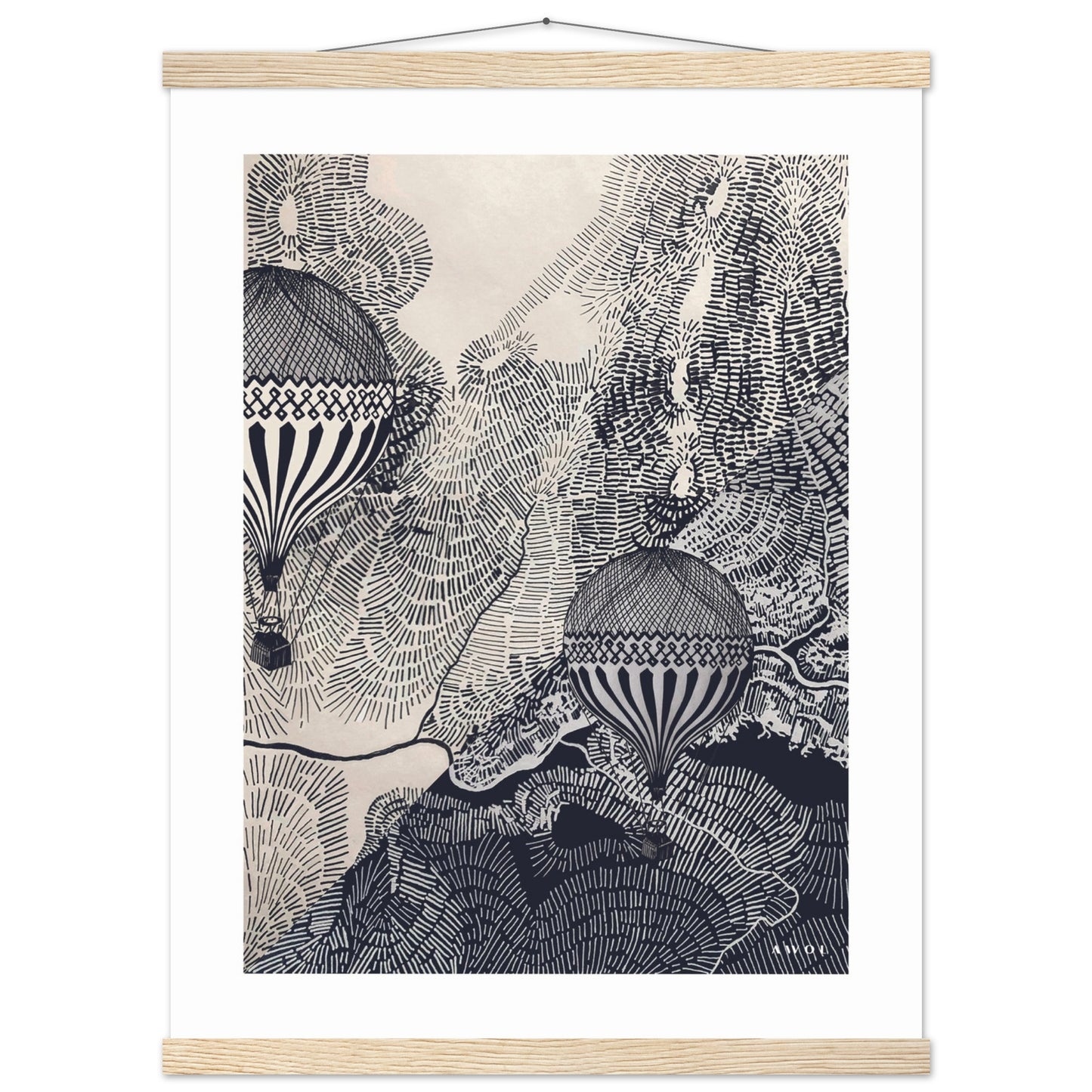 Dream Big Art Print: Vintage Travel In The Sky, Poster With Hanger