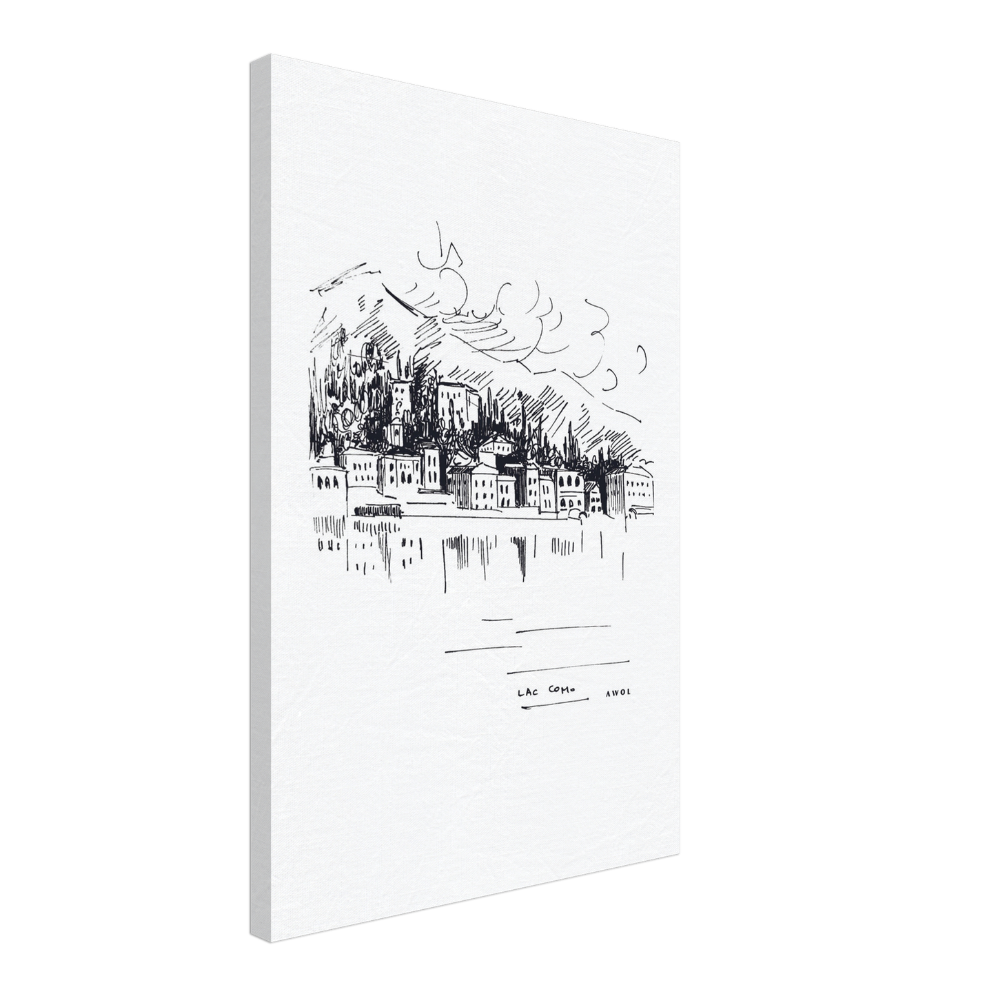 Italian Scenery Wall Art With Villas On A Hill In Lake Como, Canvas Print