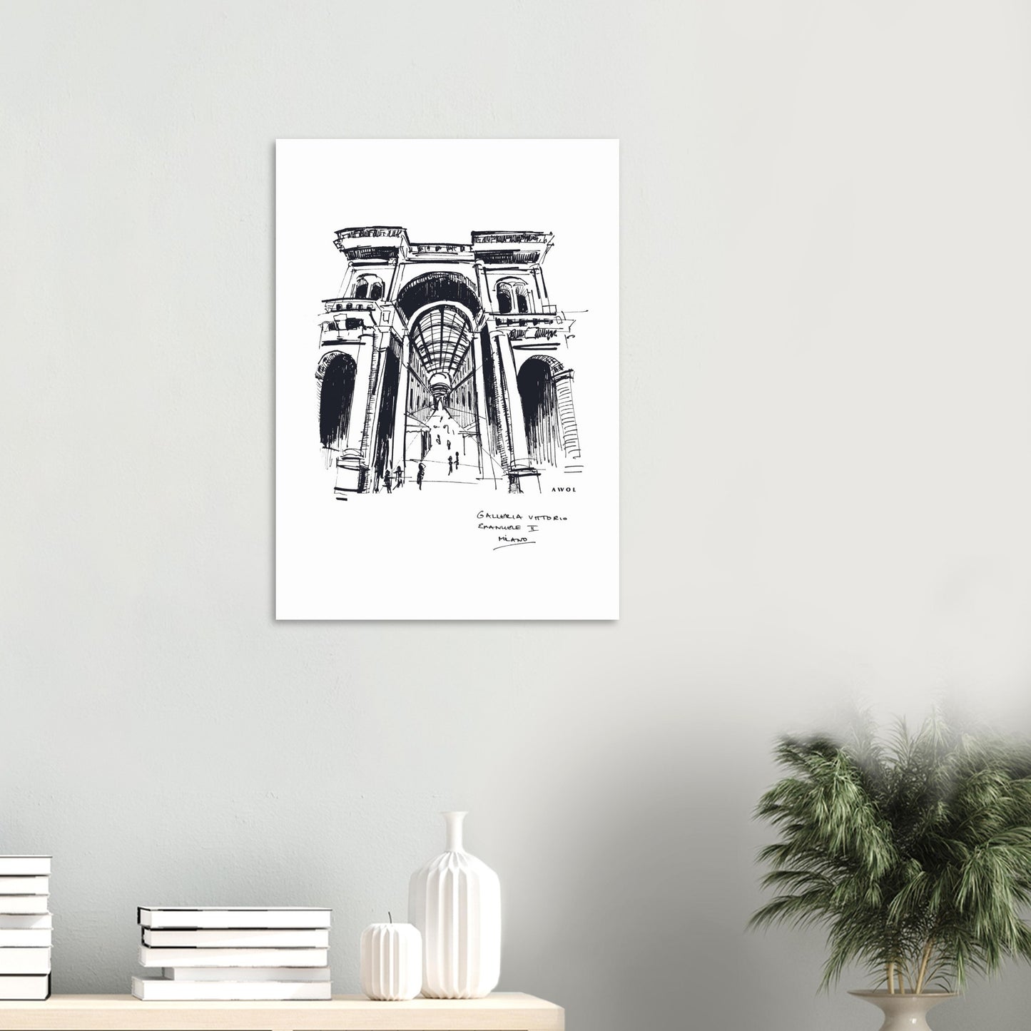 Milan City Art Print With Luxury Shopping Elegance: Poster Print