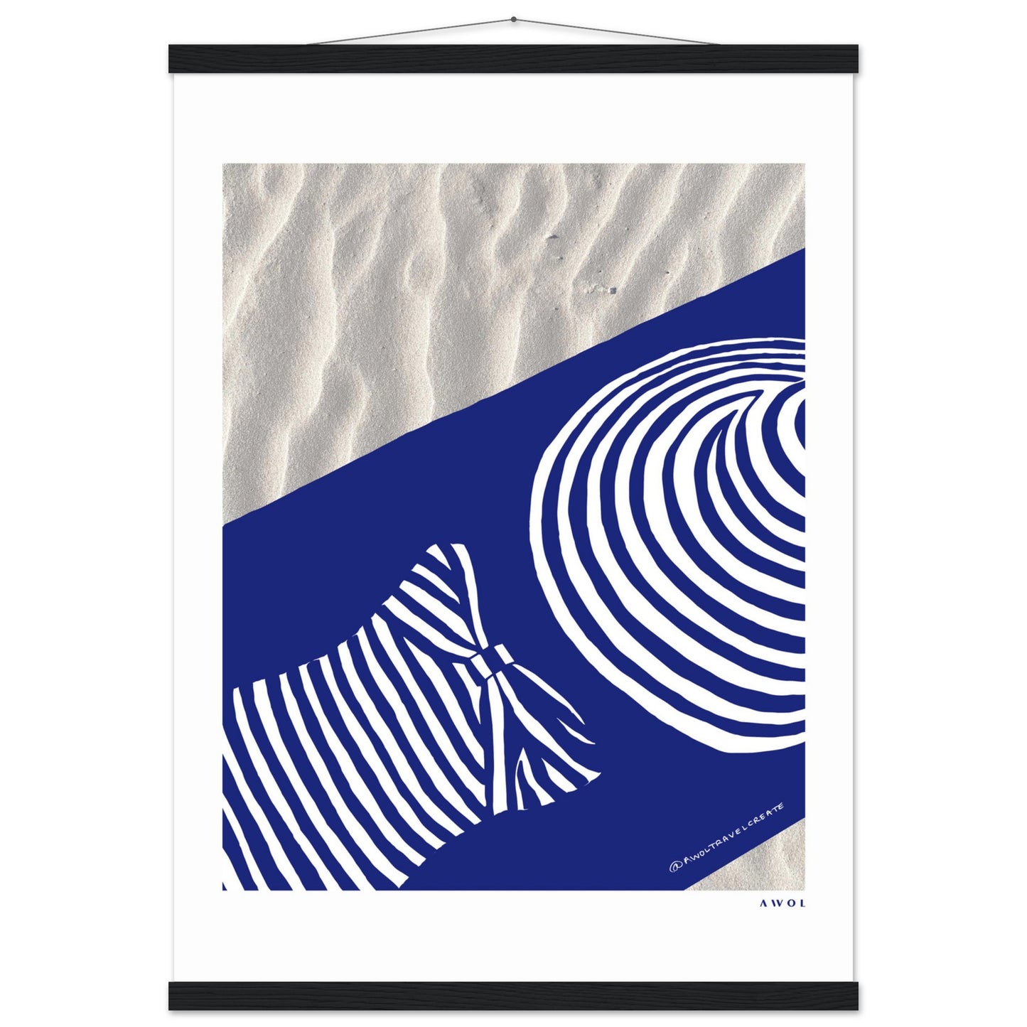 Woman In Oversized Hat And Stripes Sleeping On The Beach: Island Mood: Classic Matte Paper Poster with Hanger