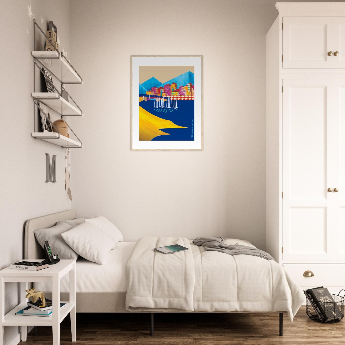 Colourful Beach Towns In The South of France Poster: Framed Art Print