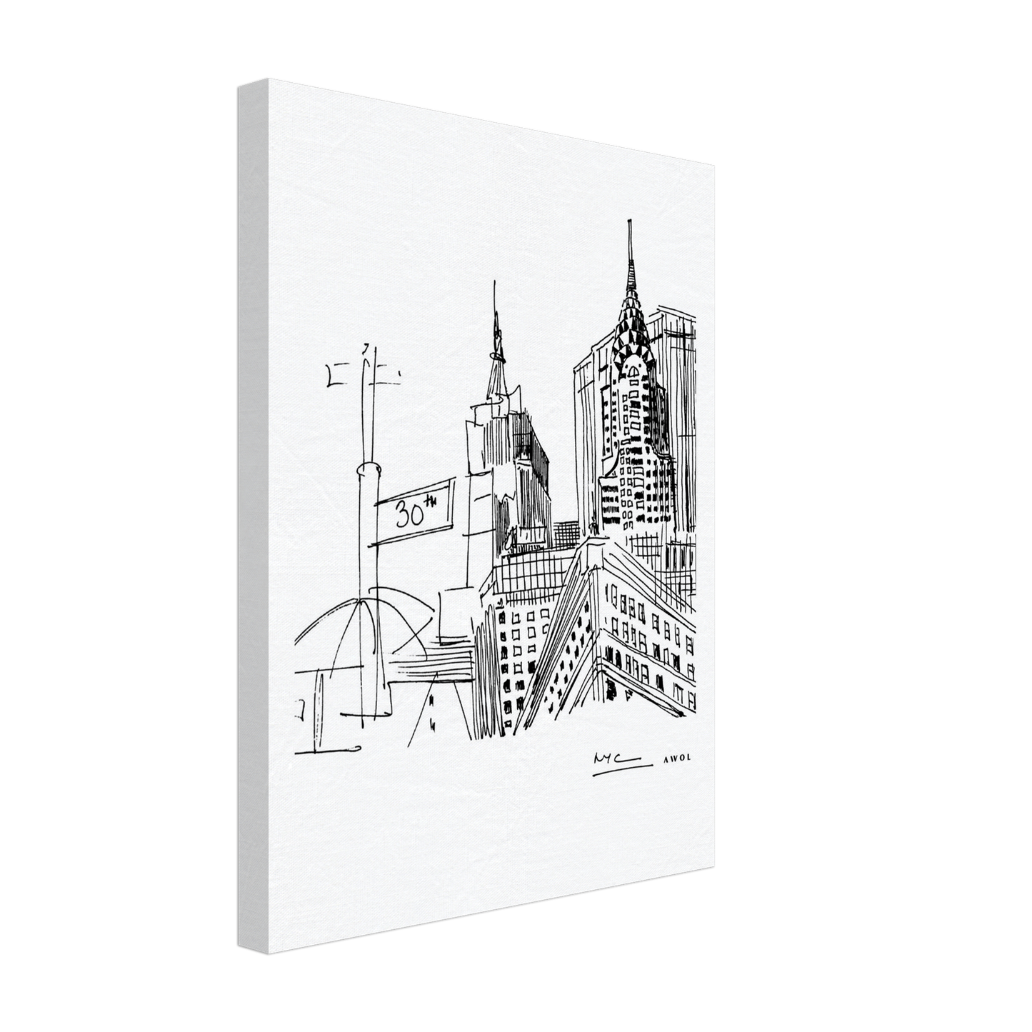 New York City Art, Iconic Skyscrapers: Canvas Print