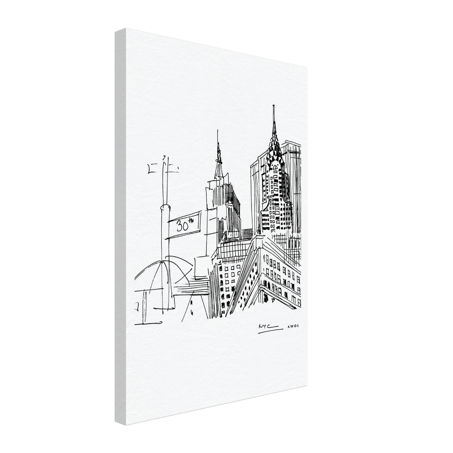 New York City Art, Iconic Skyscrapers: Canvas Print