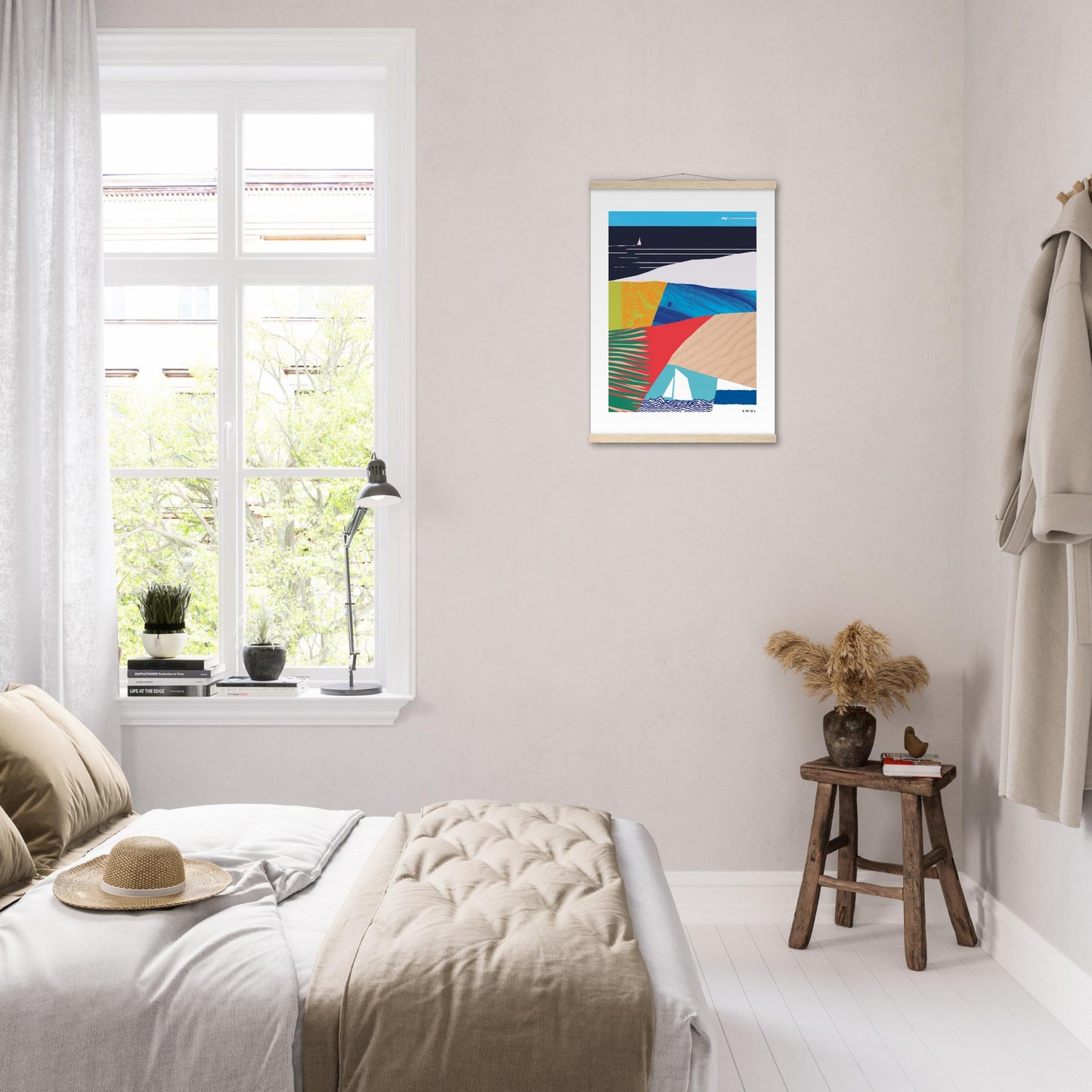 Tropical Paradise Art Print, Abstract Vacation Art: Poster with Hanger
