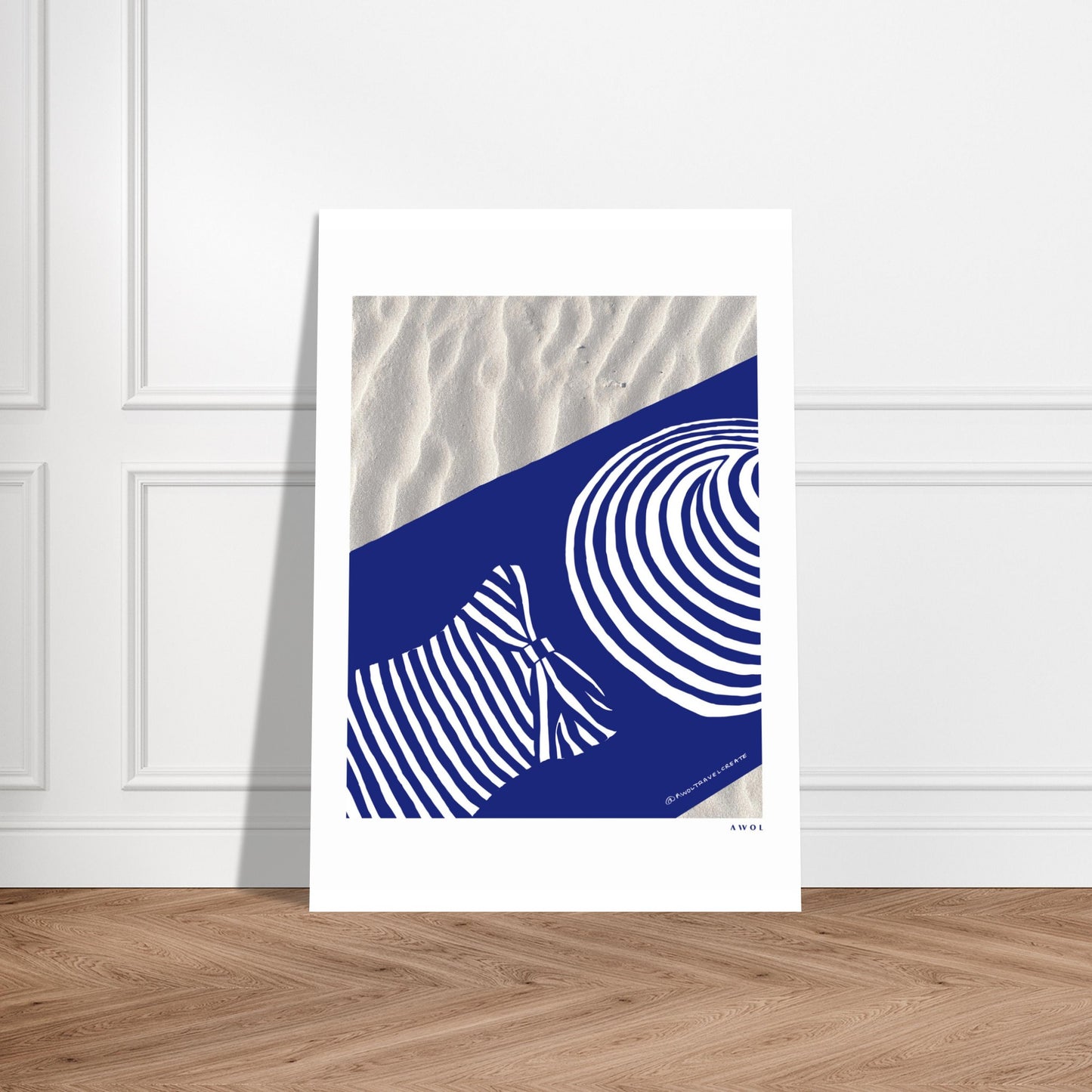 Woman In Oversized Hat And Stripes Sleeping On The Beach: Island Vibes Aluminum Print
