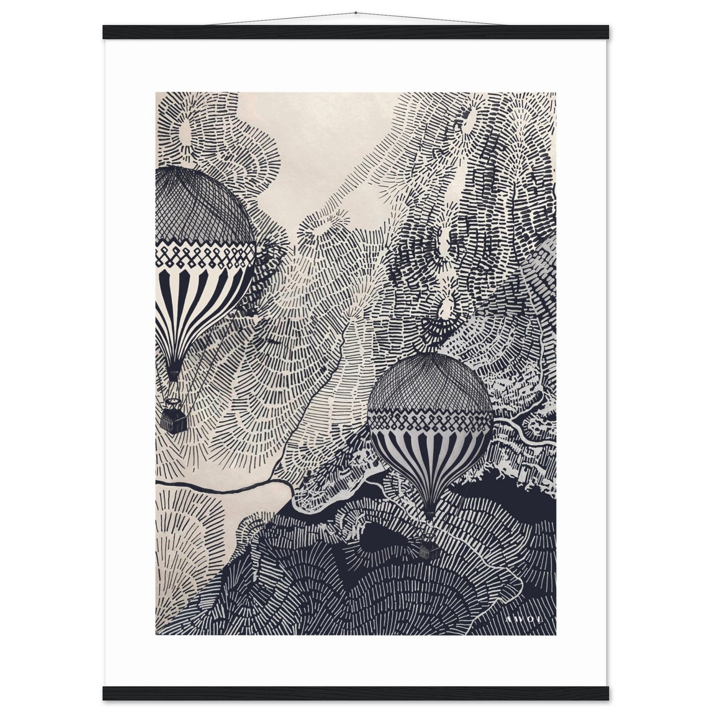 Dream Big Art Print: Vintage Travel In The Sky, Poster With Hanger