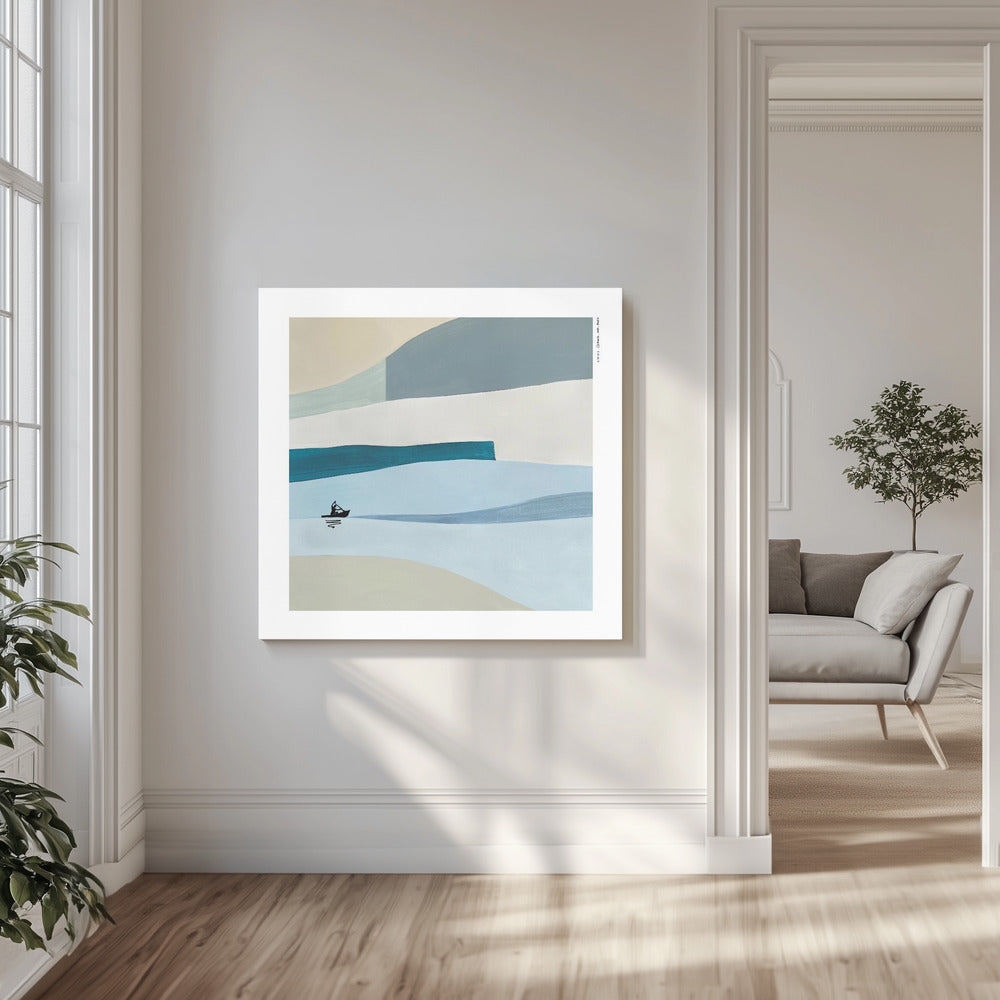 In The Drift – Abstract Minimalist Kayak: Fine Art Poster