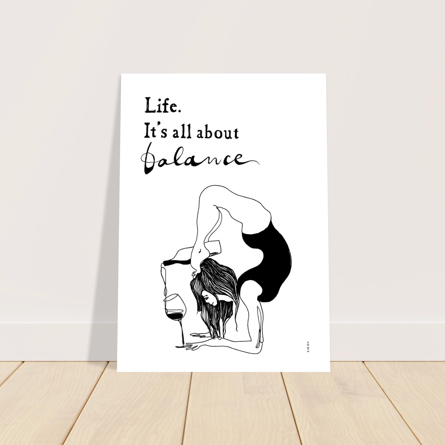Funny Life Quote and Modern Spirituality Art Print: Yoga Poster Print
