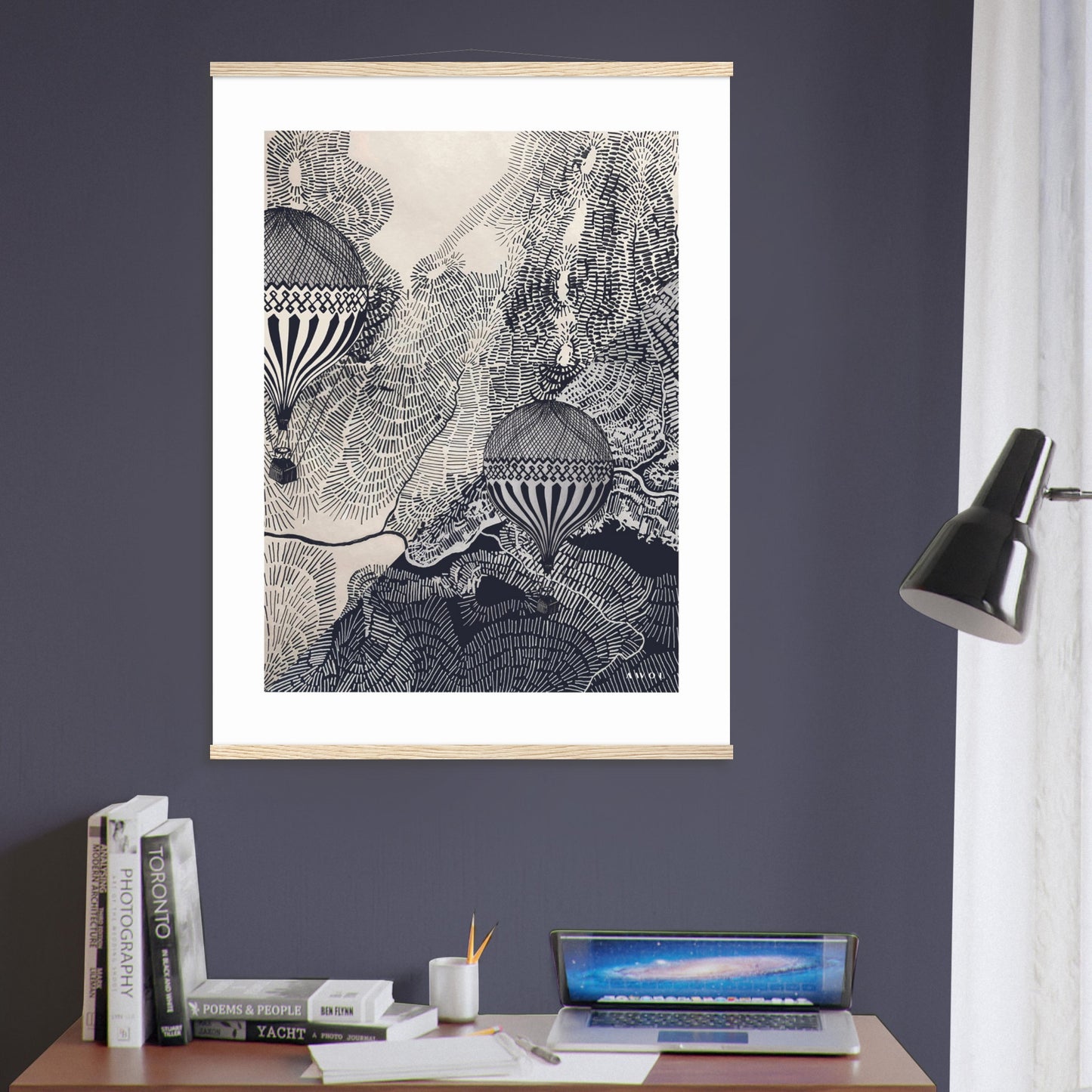 Dream Big Art Print: Vintage Travel In The Sky, Poster With Hanger
