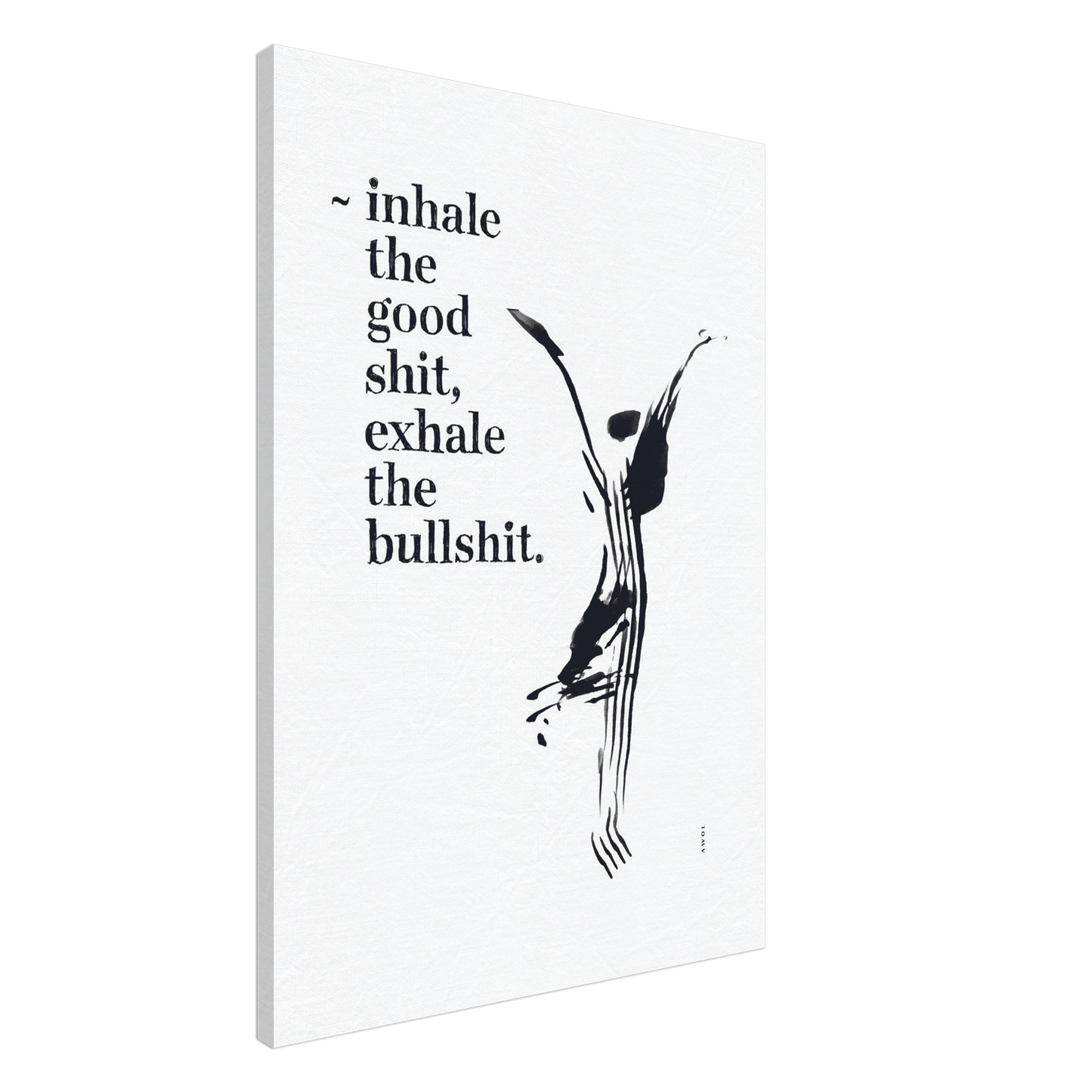Modern Spiritual Wall Art With Quote And Yoga Pose: Art On Canvas Print