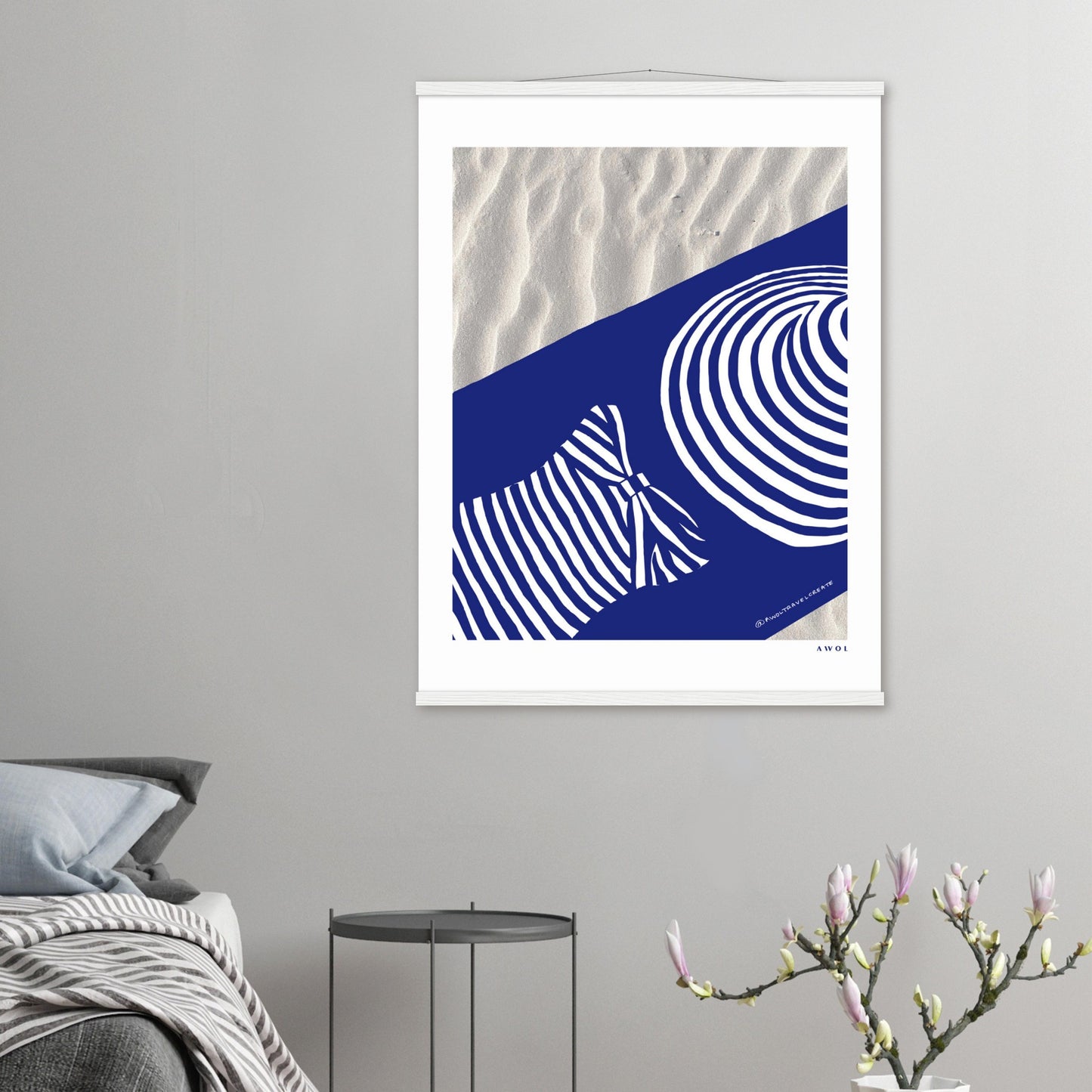 Woman In Oversized Hat And Stripes Sleeping On The Beach: Island Mood: Classic Matte Paper Poster with Hanger