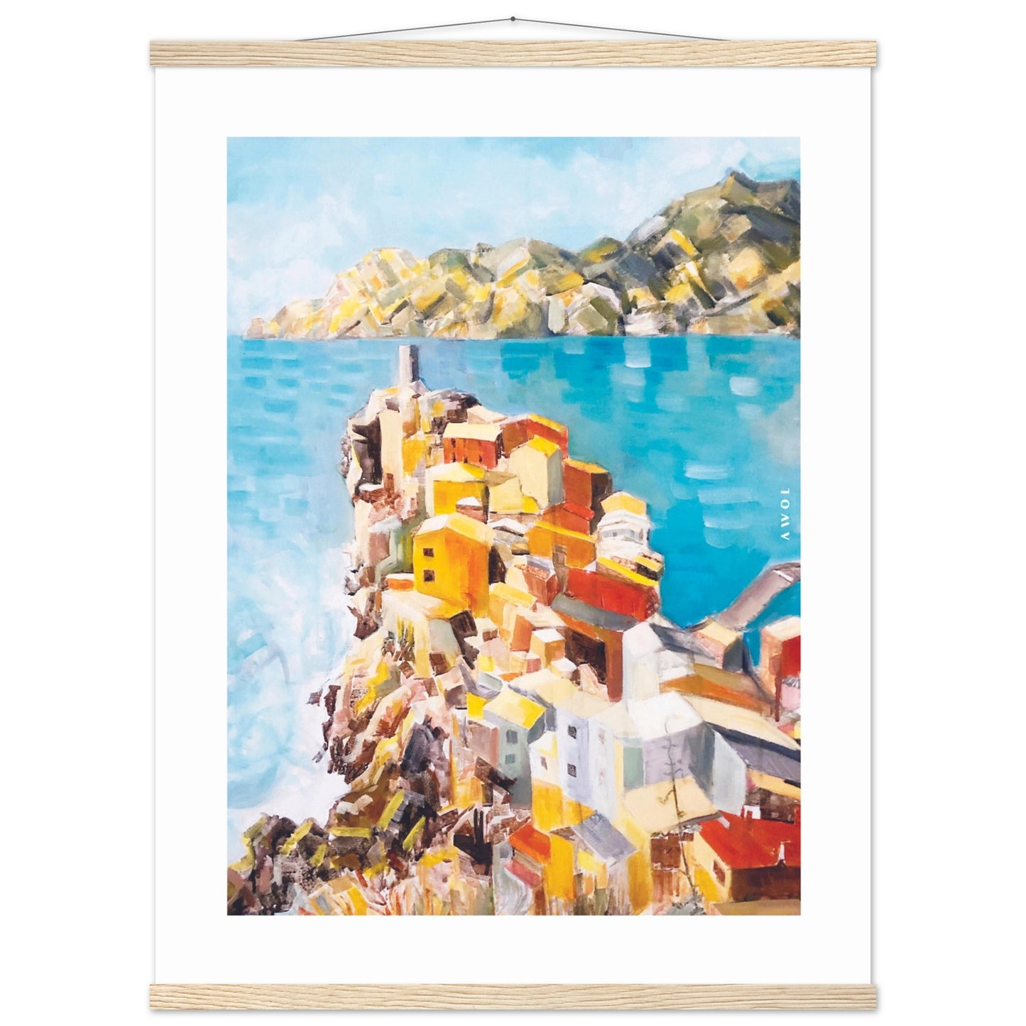 Italy Scenery Art Print: Colourful Towns Of Amalfi And Liguria: Poster Print With Hanger