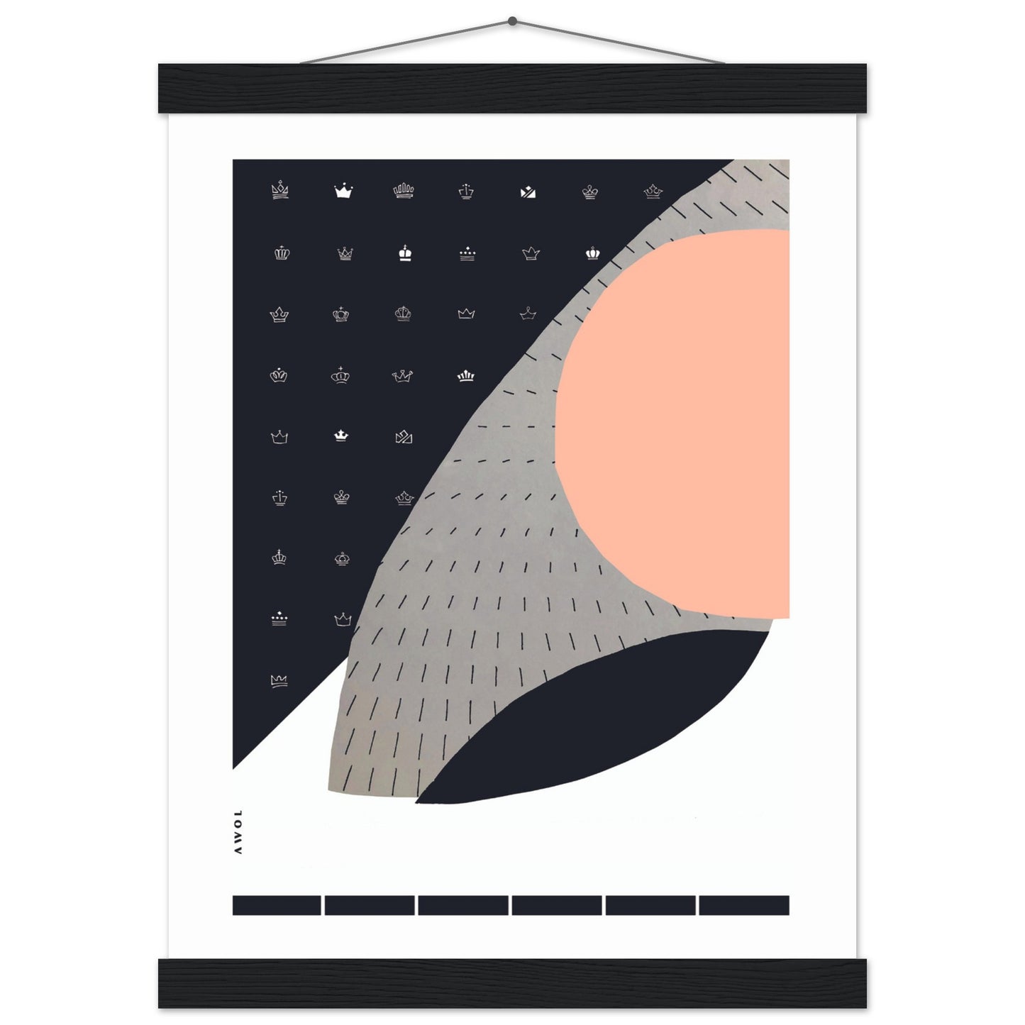 Scandinavian Art Print With Minimalist Pattern, Collage Art: Poster with Hanger