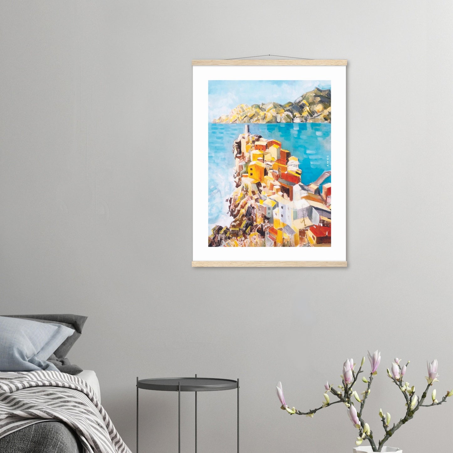 Italy Scenery Art Print: Colourful Towns Of Amalfi And Liguria: Poster Print With Hanger