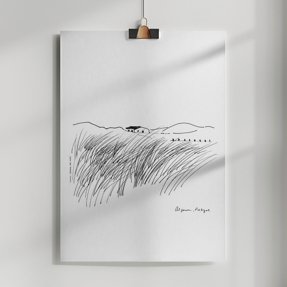 Wild Algarve Coastal Landscape, Minimalist Portugal Fine Art Print