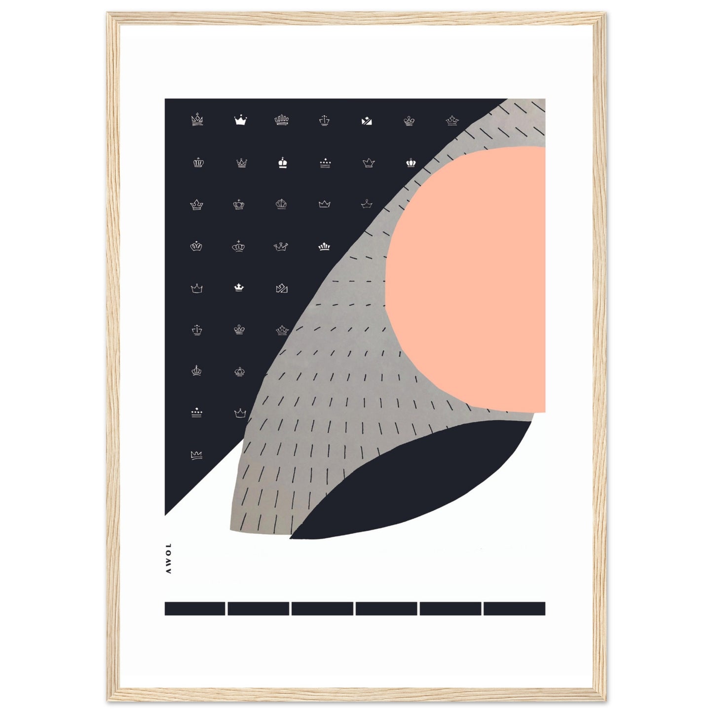 Minimalist Wall Art, Scandinavian Art Print With Abstract Graphic Shapes: Framed Art Print
