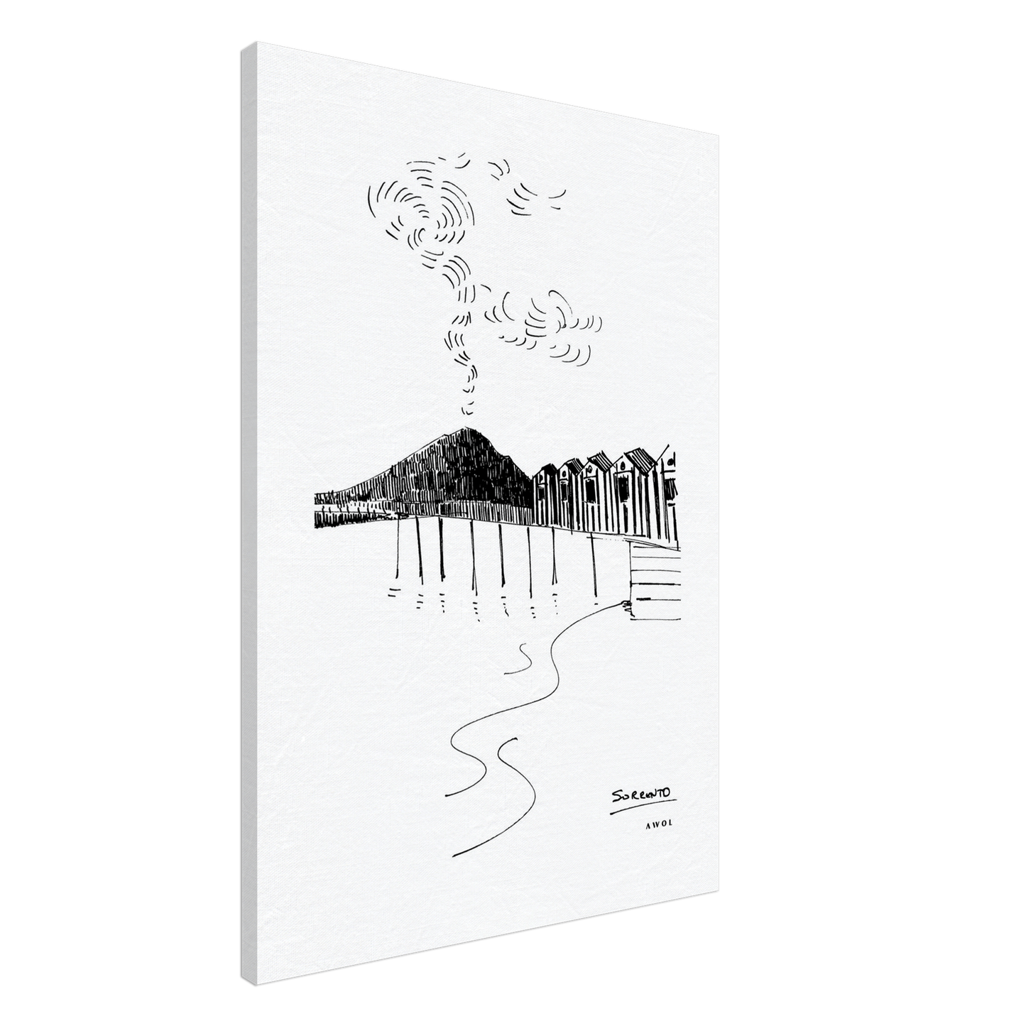 Sorrento, Bay of Naples and Volcano Landscape Art: Canvas Print