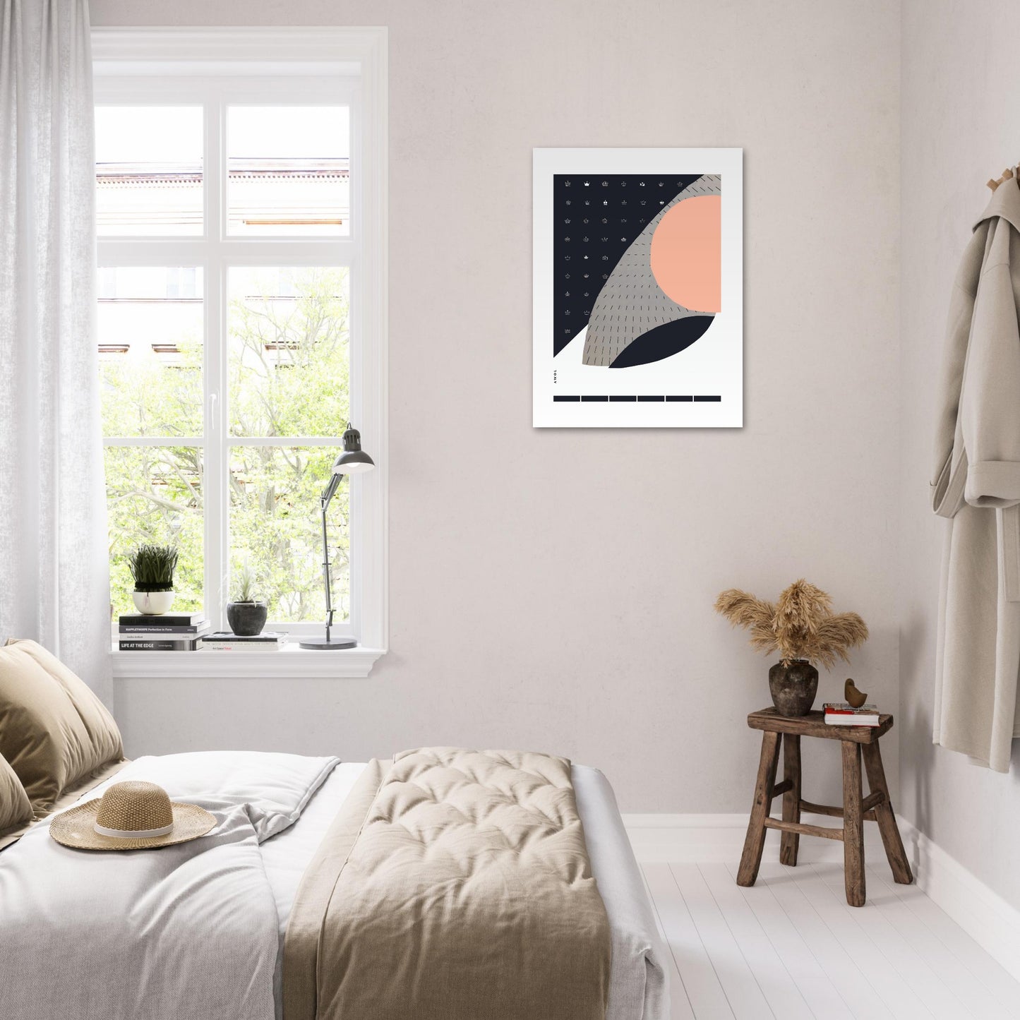 Scandinavian Art Print With Abstract Pattern: Minimalist Aluminum Art Print
