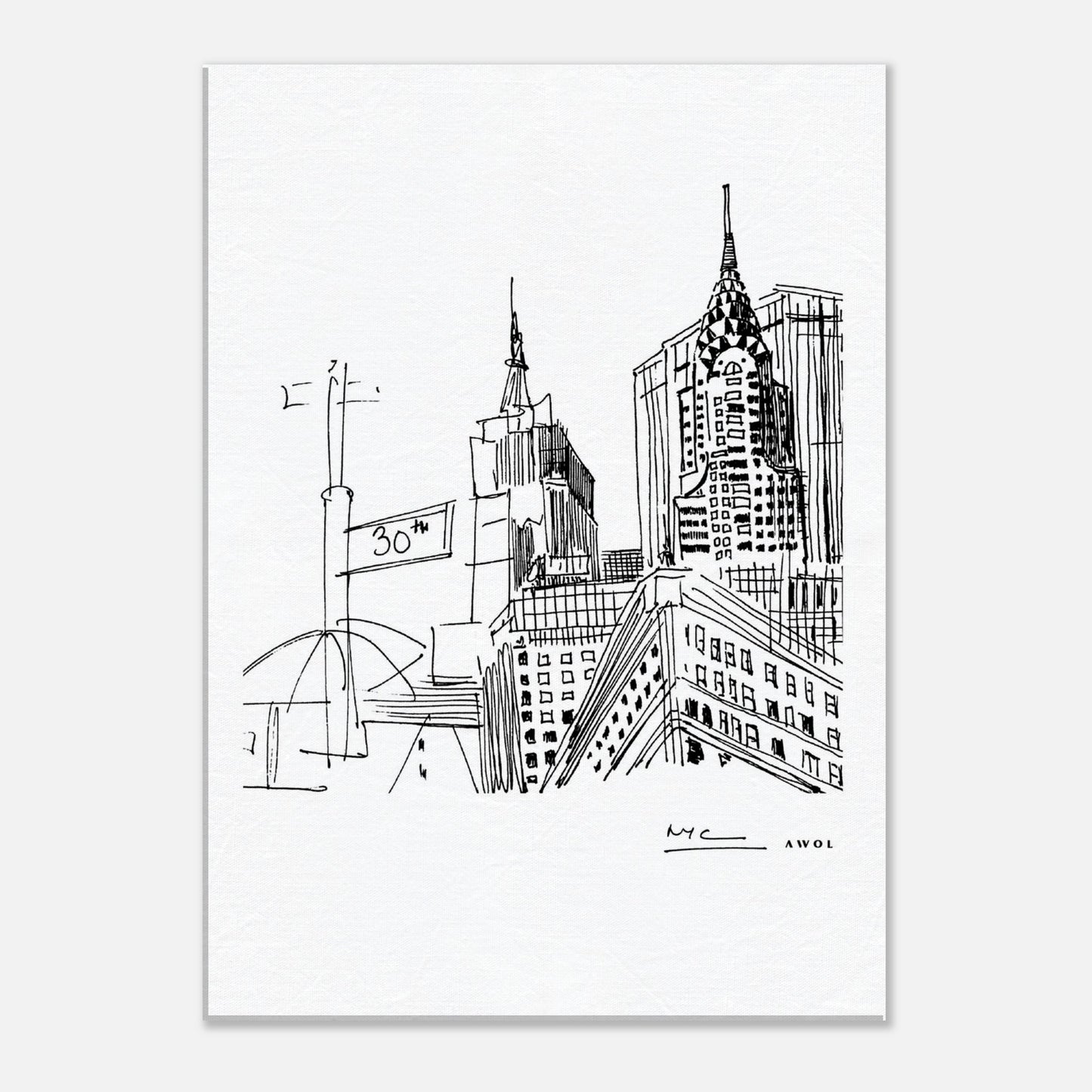 New York City Art, Iconic Skyscrapers: Canvas Print