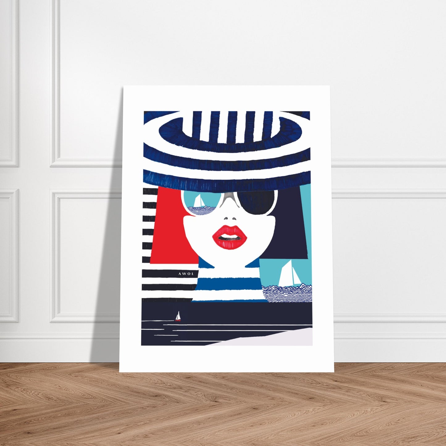 Portrait Of A Woman On The Riviera, Mediterranean Wall Art: Aluminum Print