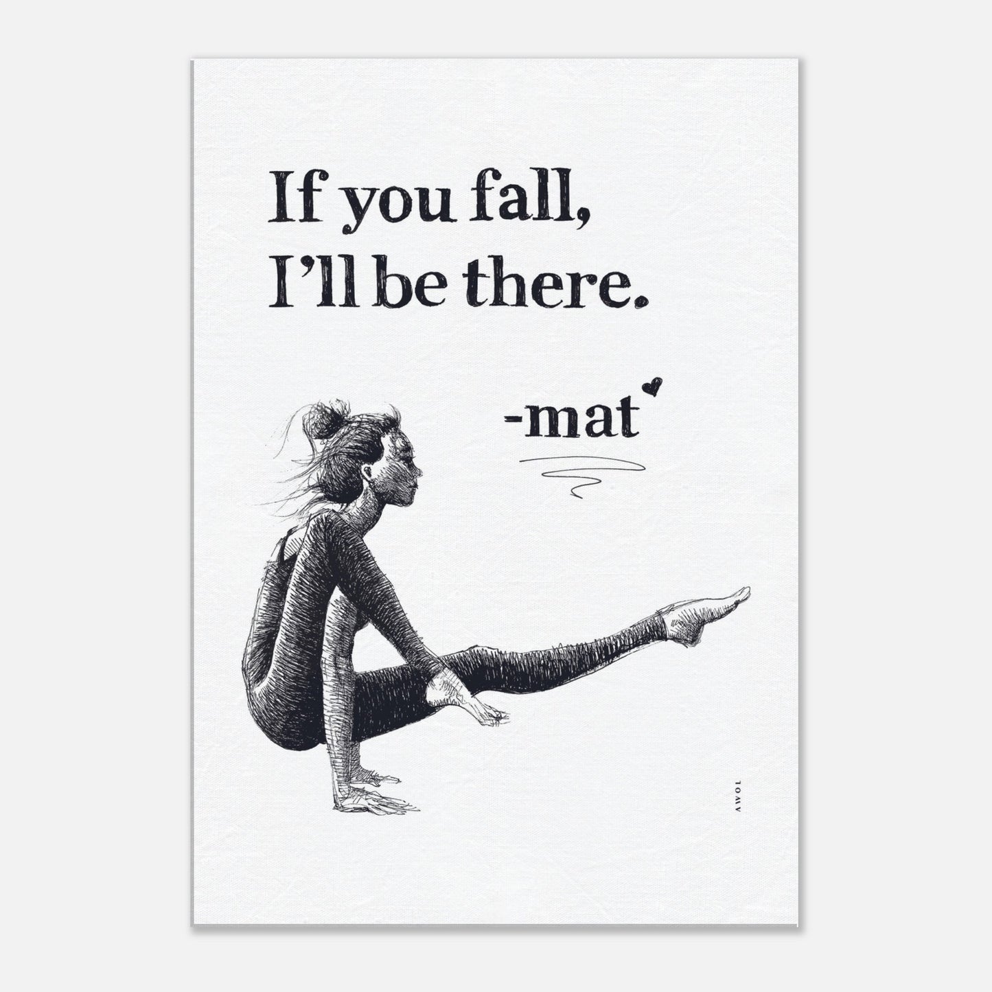 Woman In Yoga Pose On Yoga Mat With Inspirational Quote: Canvas Art Print