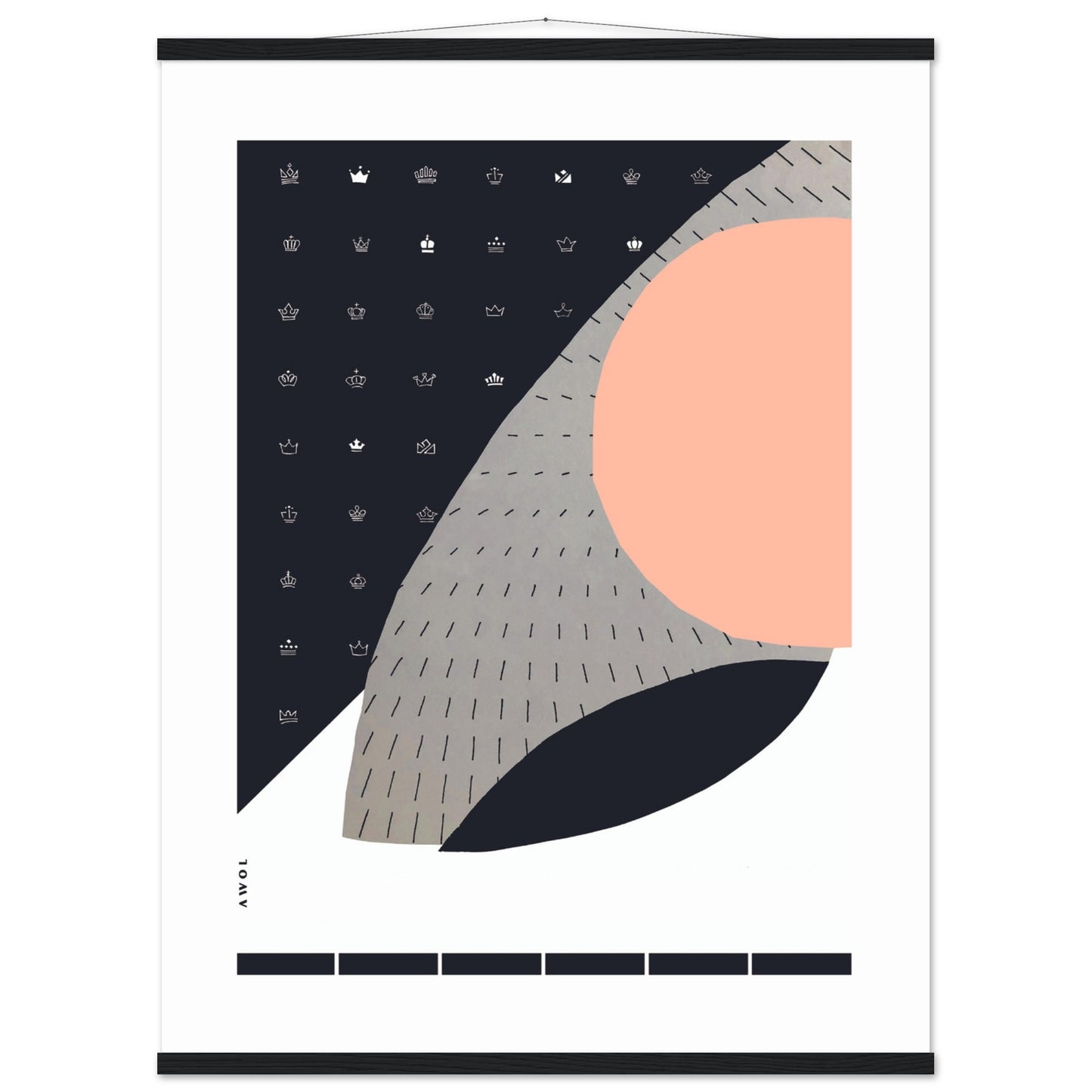Scandinavian Art Print With Minimalist Pattern, Collage Art: Poster with Hanger