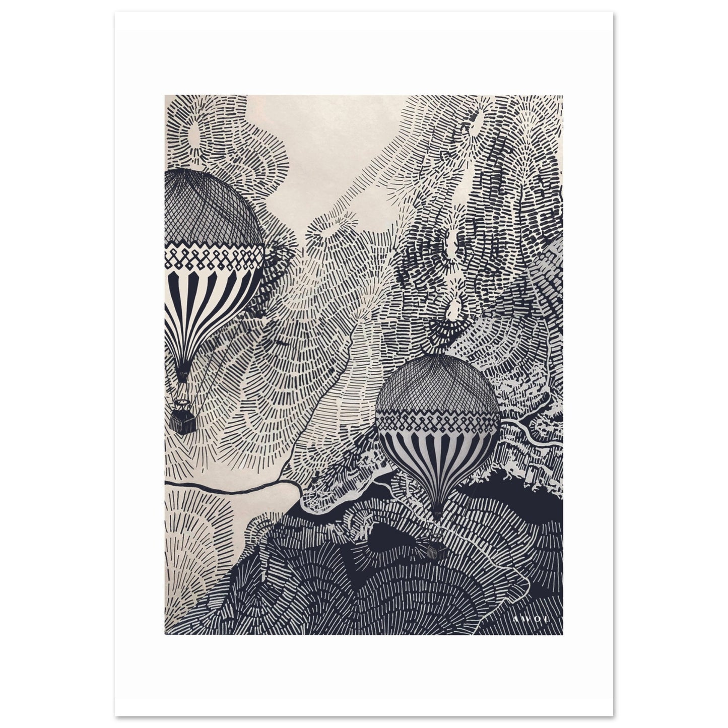 The Dreamer: Hot Air Balloon Adventures In The Sky: Poster Print