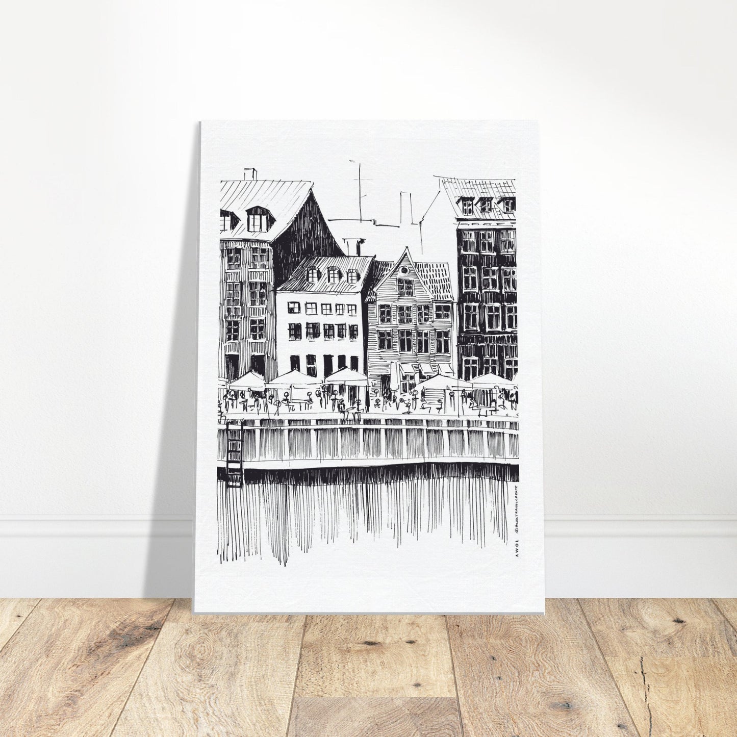 Saturday Afternoon On Nyhavn Canal In Copenhagen, Denmark: Canvas Art Print