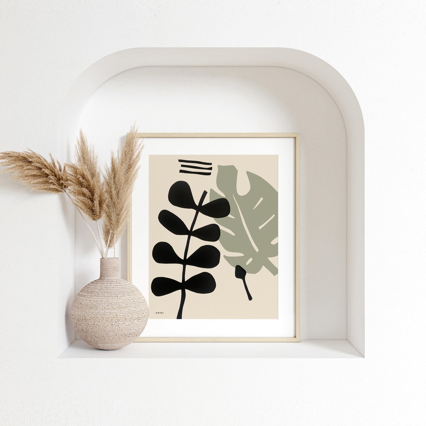 Tropical Plant Botanical Art, Framed Poster