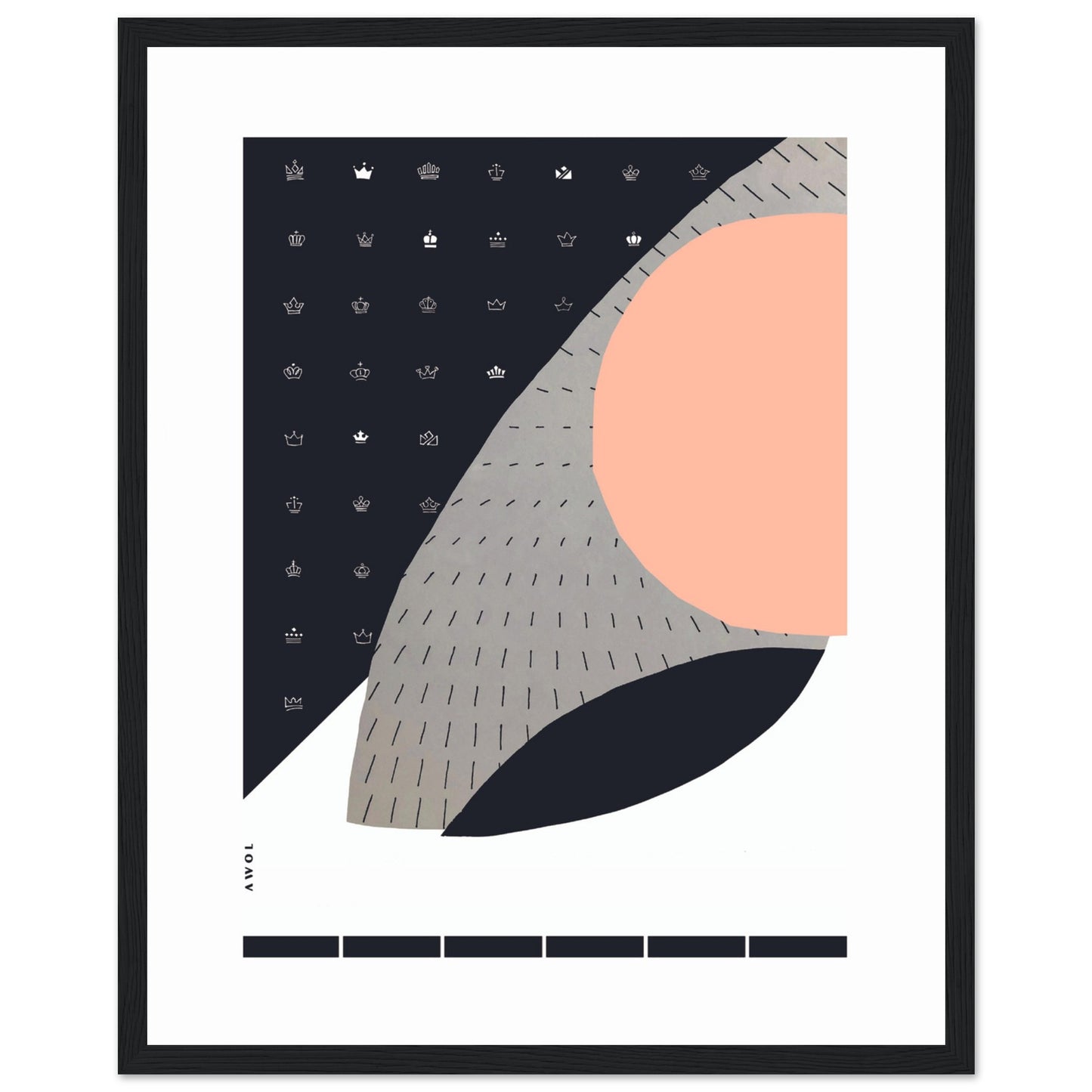 Minimalist Wall Art, Scandinavian Art Print With Abstract Graphic Shapes: Framed Art Print