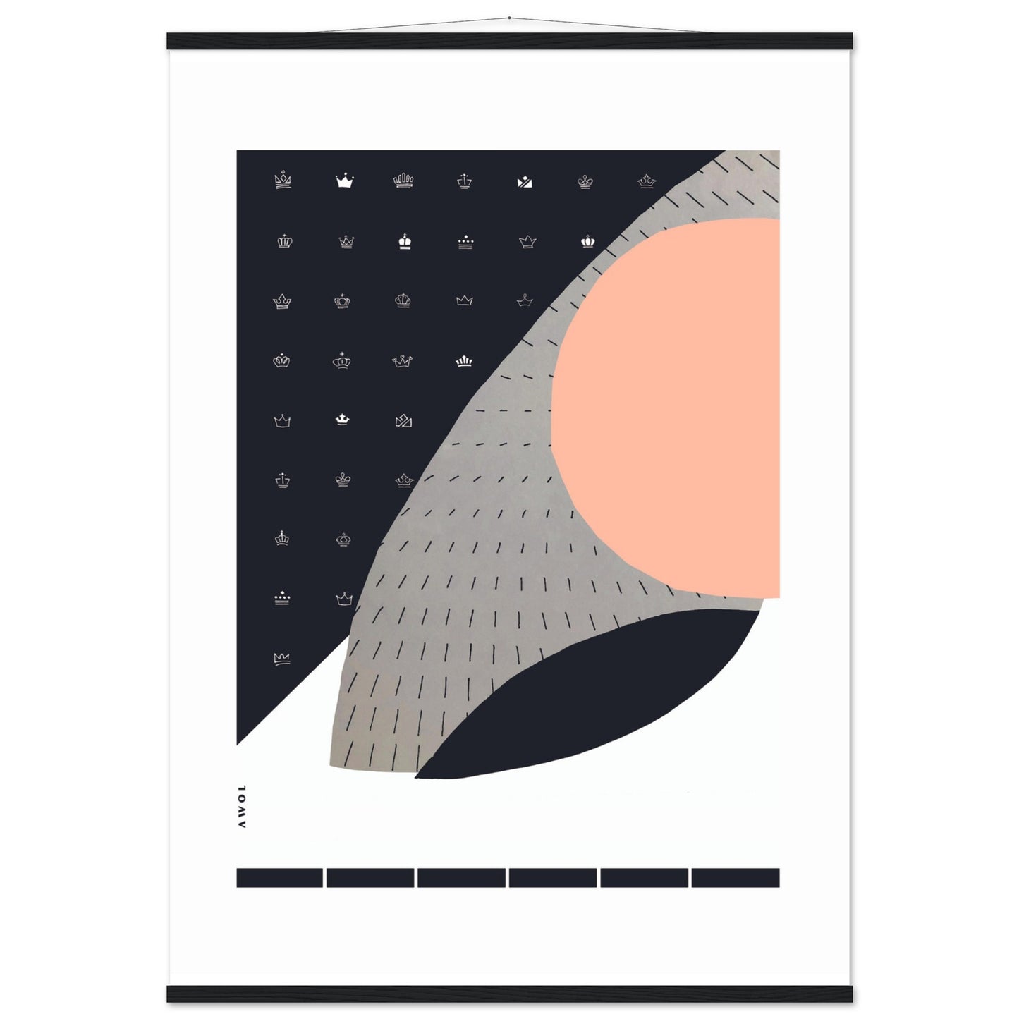 Scandinavian Art Print With Minimalist Pattern, Collage Art: Poster with Hanger