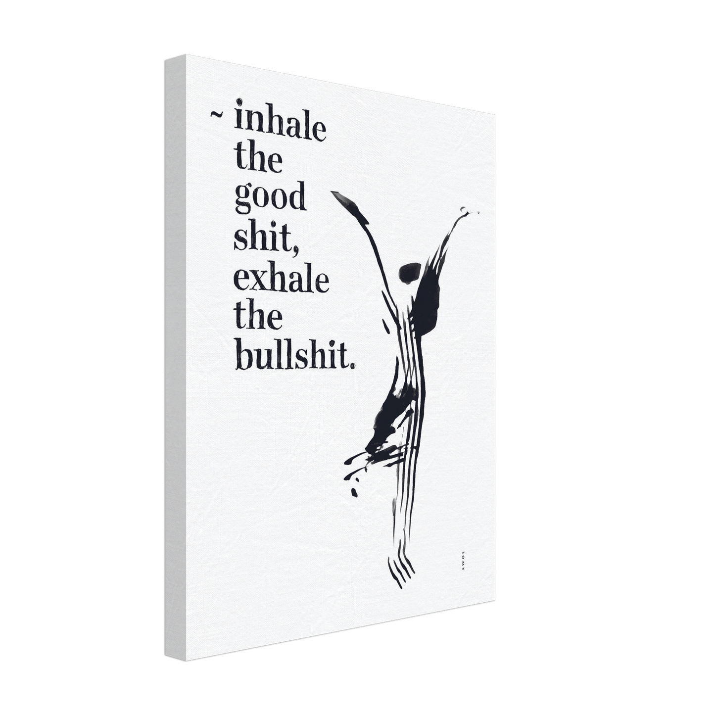 Modern Spiritual Wall Art With Quote And Yoga Pose: Art On Canvas Print