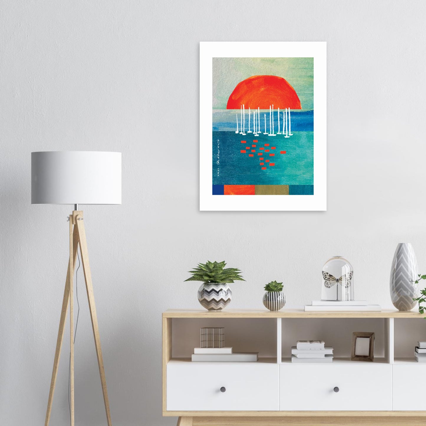 Sunset Wall Art With Sailboats On The Mediterranean Sea: Aluminum Print