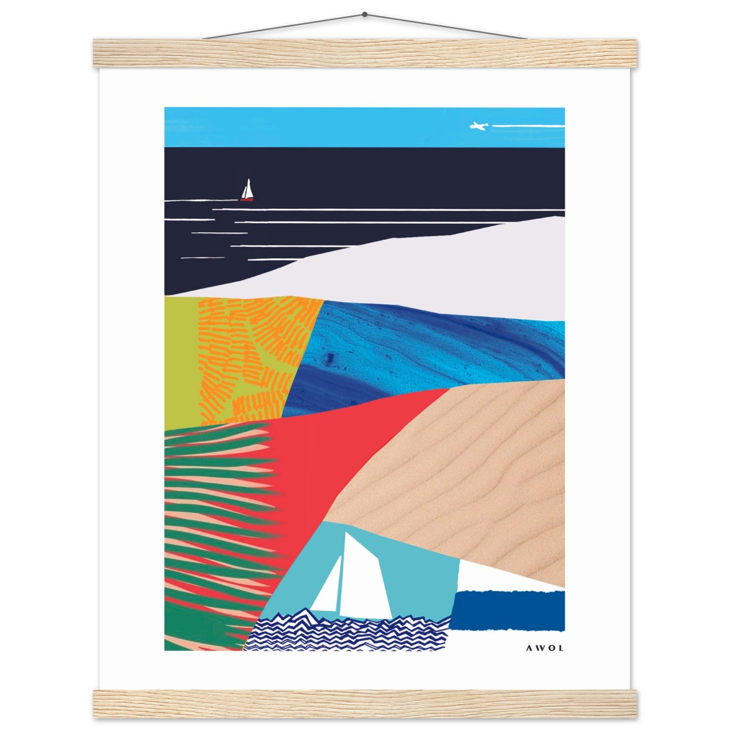 Tropical Paradise Art Print, Abstract Vacation Art: Poster with Hanger