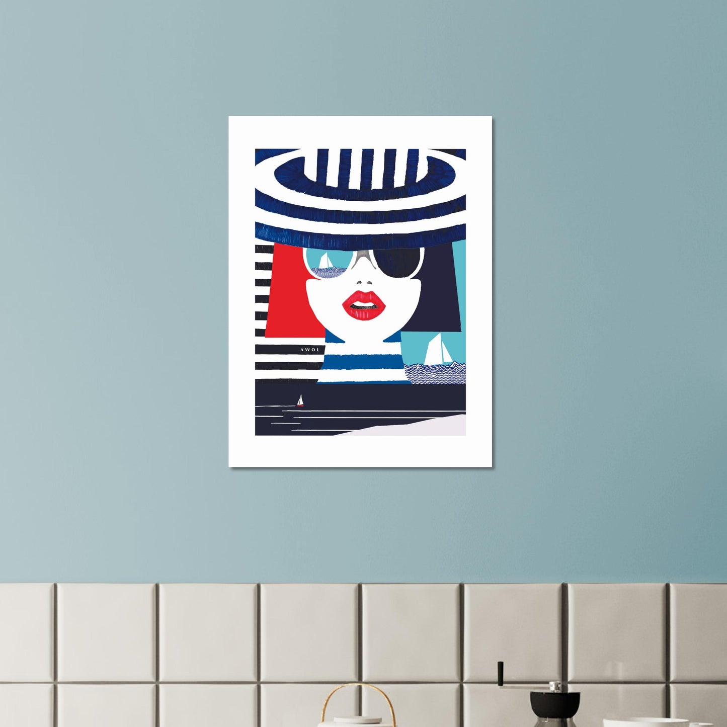 Portrait Of A Woman On The Riviera, Mediterranean Wall Art: Aluminum Print