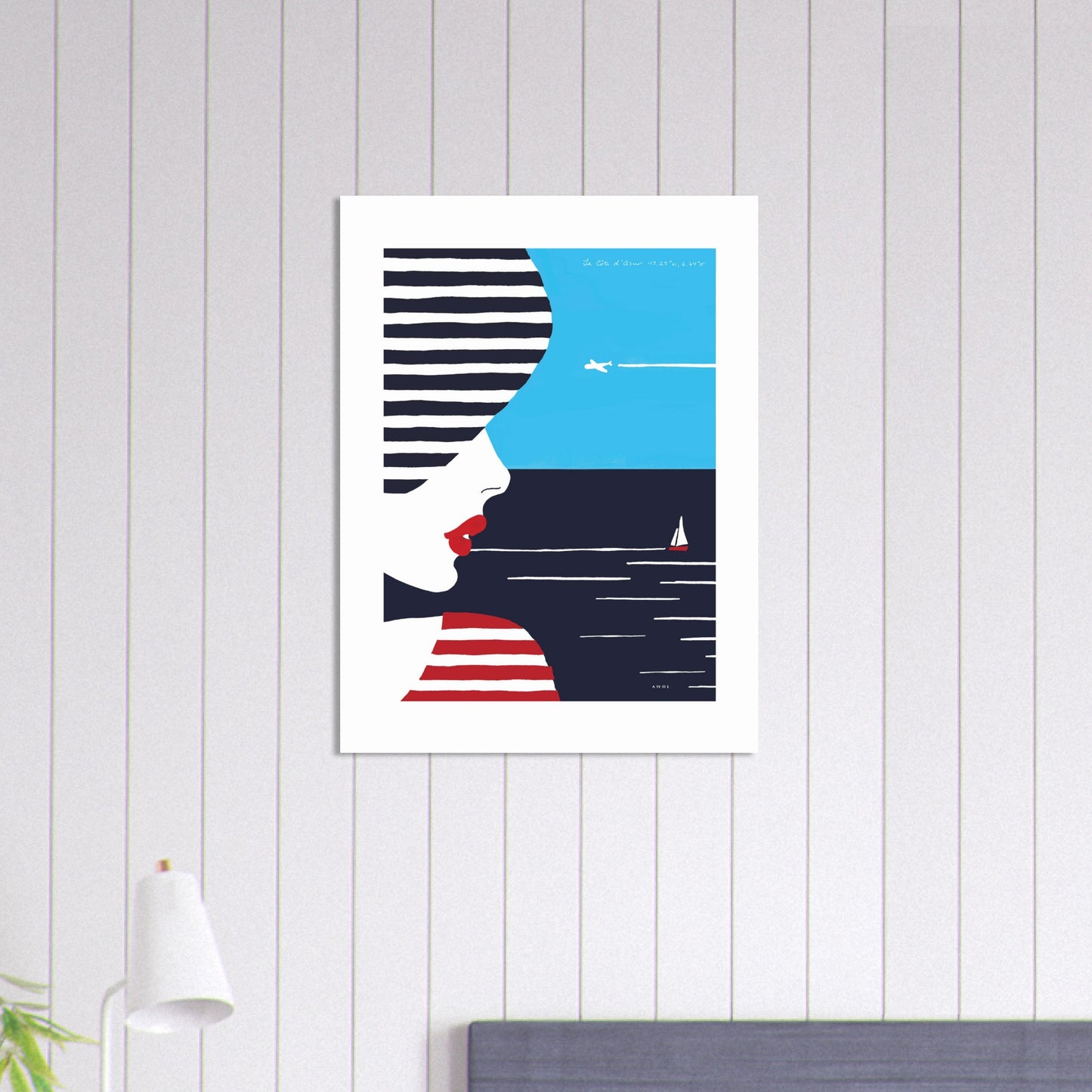 Colourful Beach Portrait Of A Woman By The Sea: Aluminum Art Print