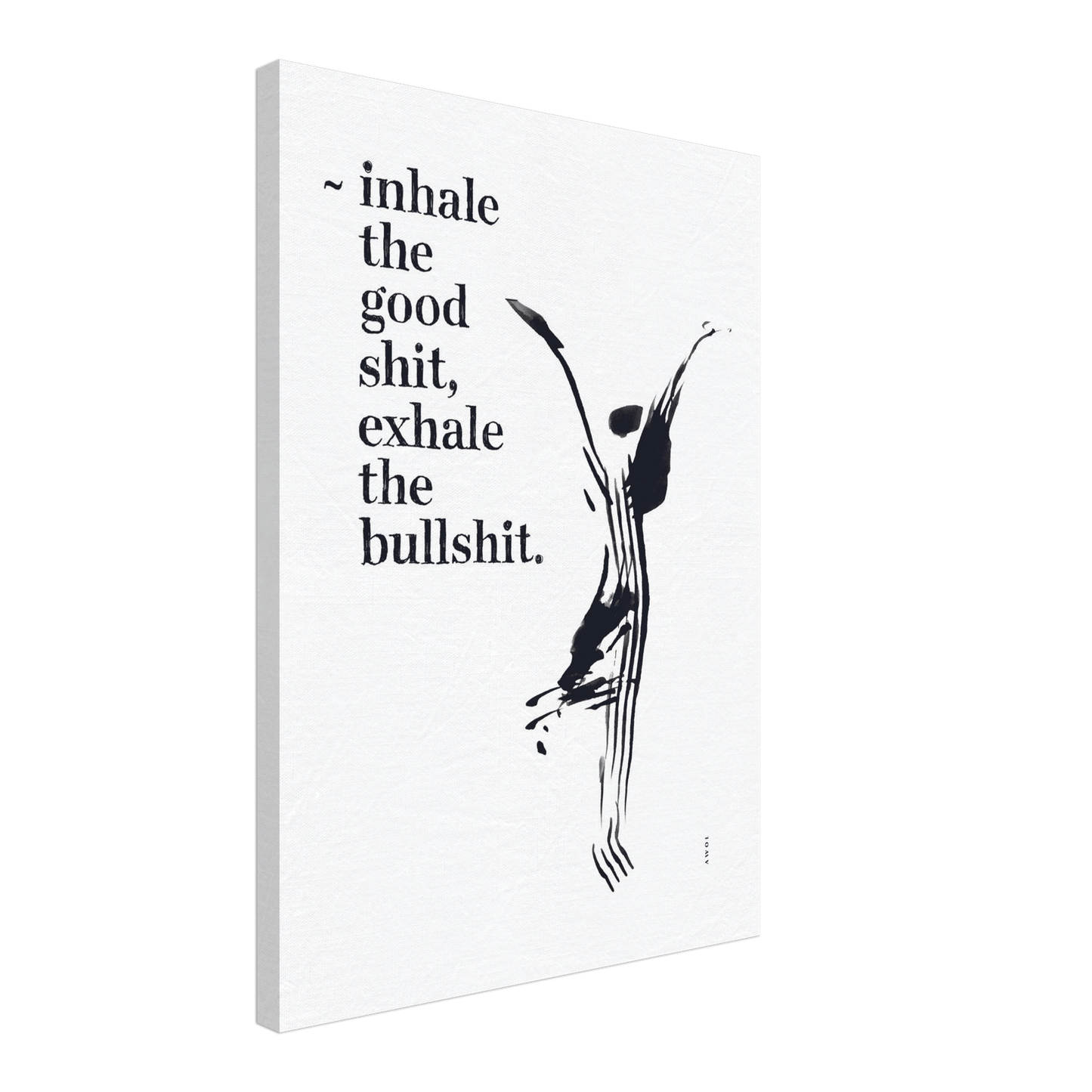 Modern Spiritual Wall Art With Quote And Yoga Pose: Art On Canvas Print