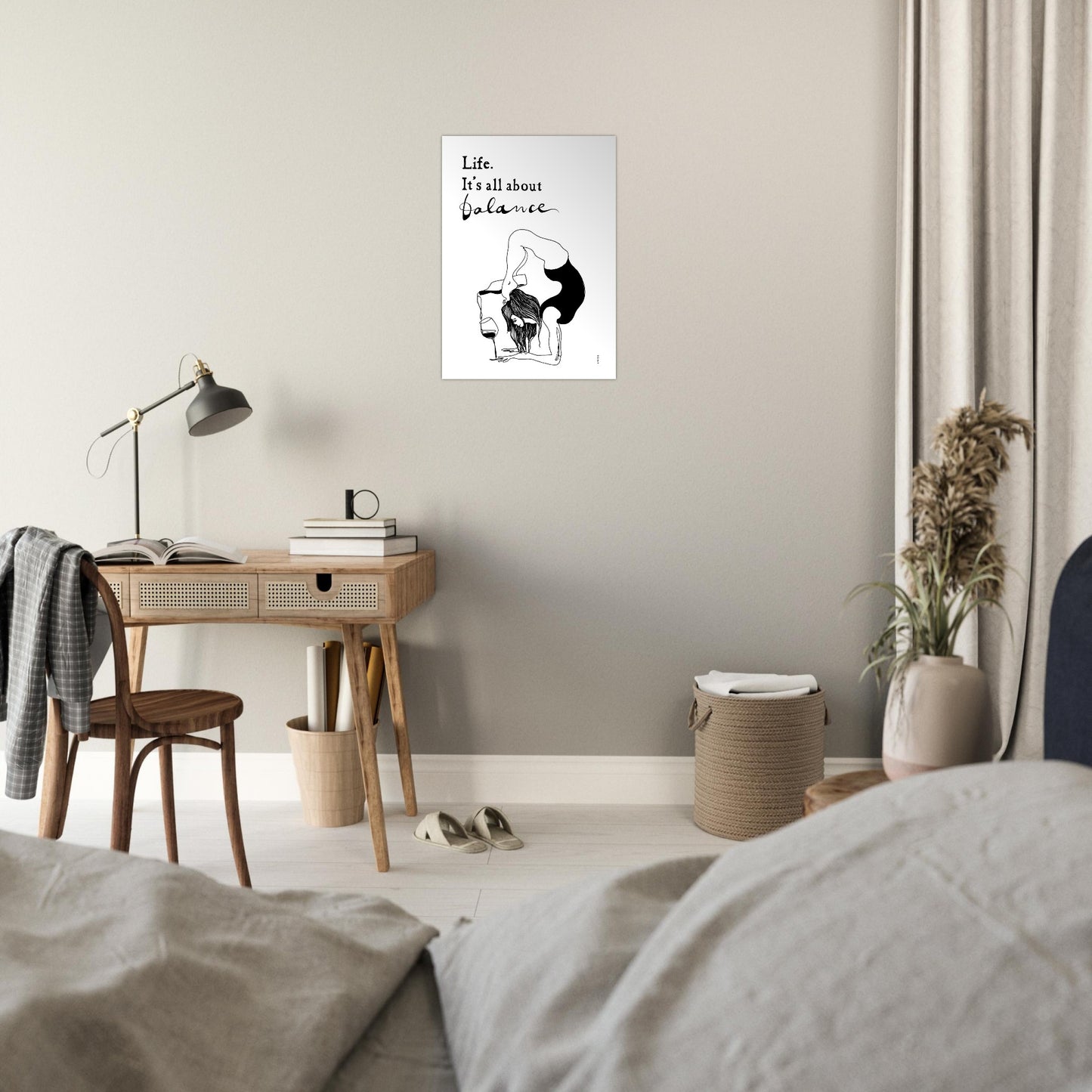 Funny Life Quote and Modern Spirituality Art Print: Yoga Poster Print