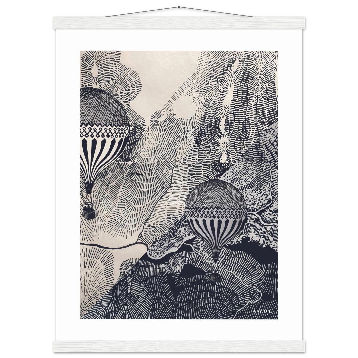 Dream Big Art Print: Vintage Travel In The Sky, Poster With Hanger