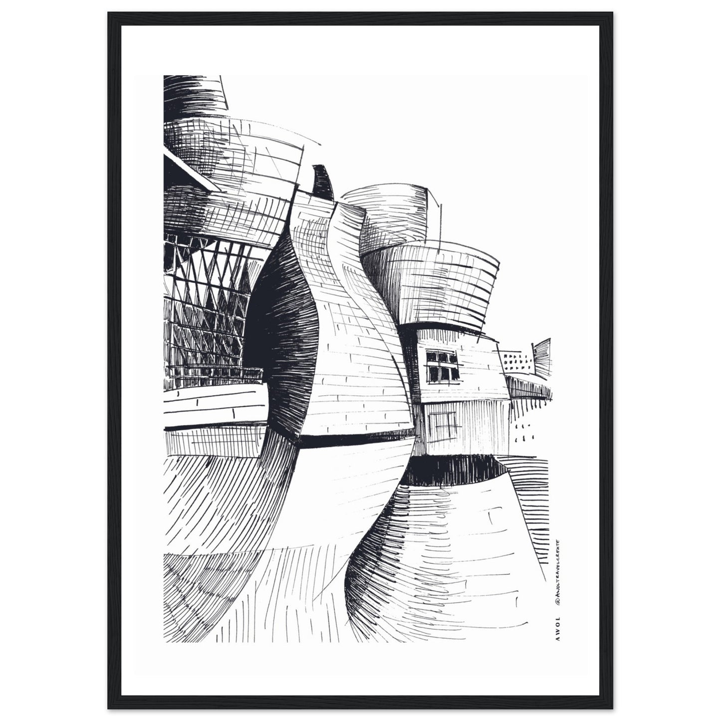 The Guggenheim Bilbao, Modern Architecture Masterpiece: Framed Art Print
