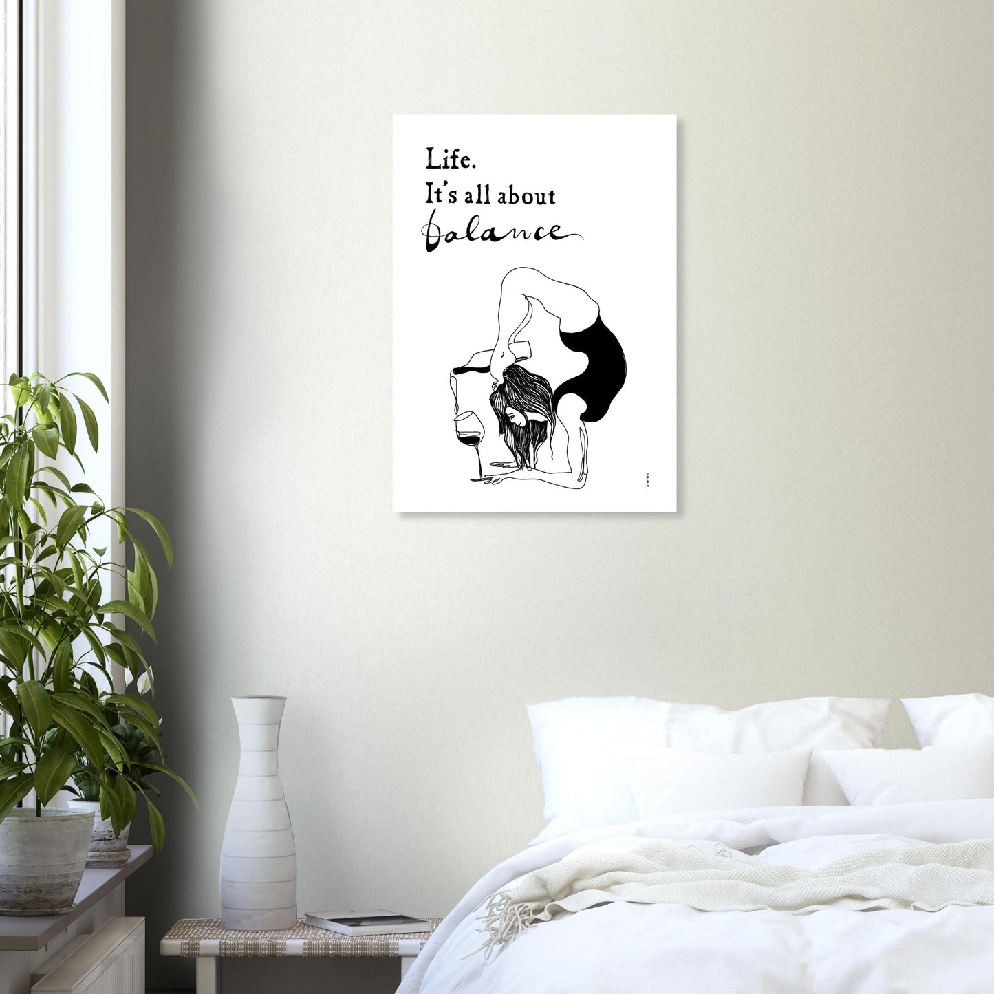 Funny Life Quote and Modern Spirituality Art Print: Yoga Poster Print
