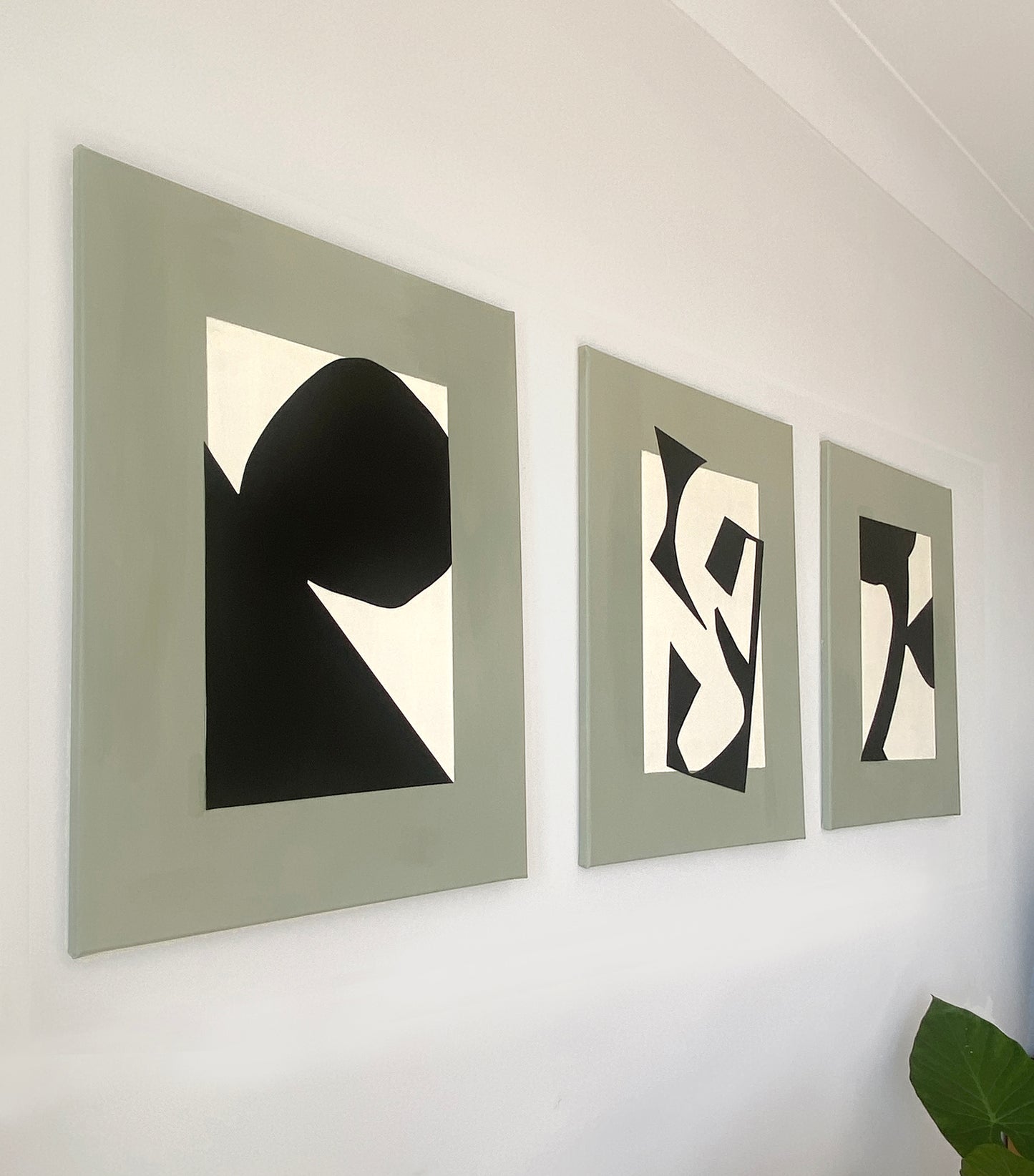 Large Canvas Art, Abstract Flowers in Bold Cut-Outs And Painted Collage: Canvas Art Print